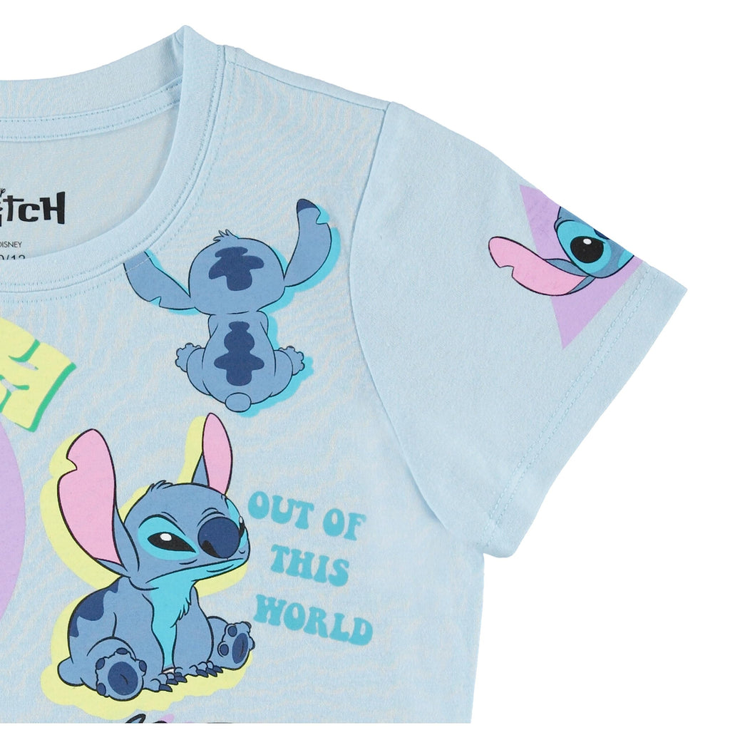 Disney Lilo and Stitch Girls Short Sleeve T-Shirt- Stitch Girls Tee Sizes 4-16