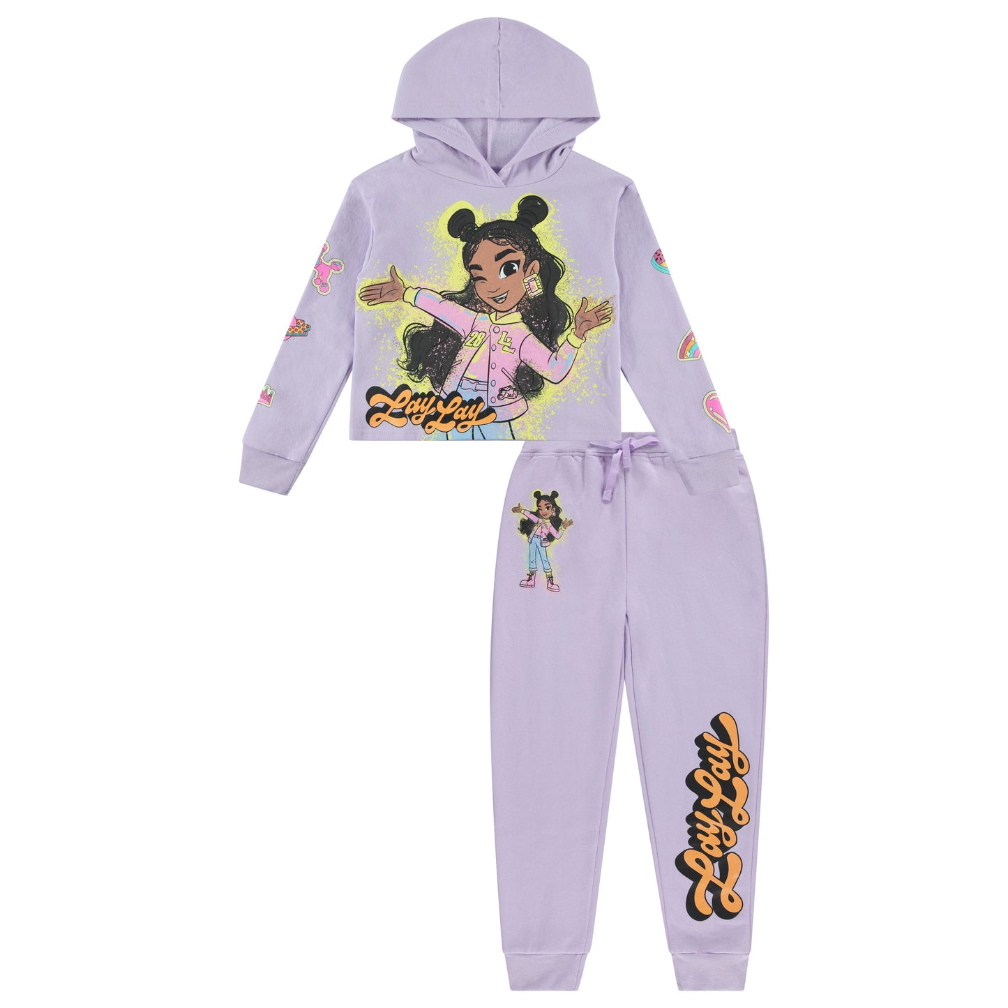 Nickelodeon Girls That Girl Lay Lay Pullover Hoodie and Jogger Sweatpants Clothing Set - Little and Big Girl Sizes 4-16