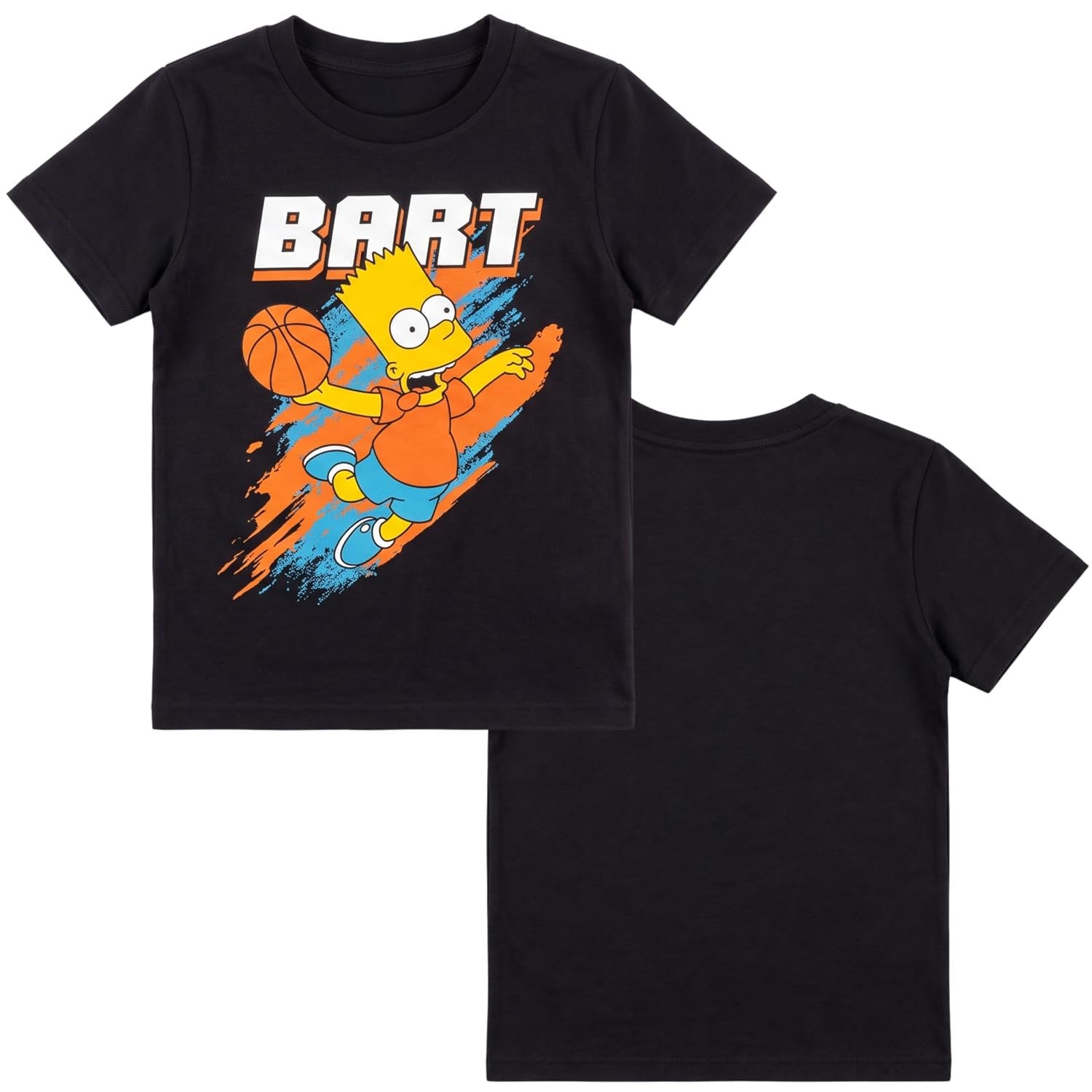 The Simpsons Boys Bart Basketball Graphic T-Shirt, Black, Sizes 8-20