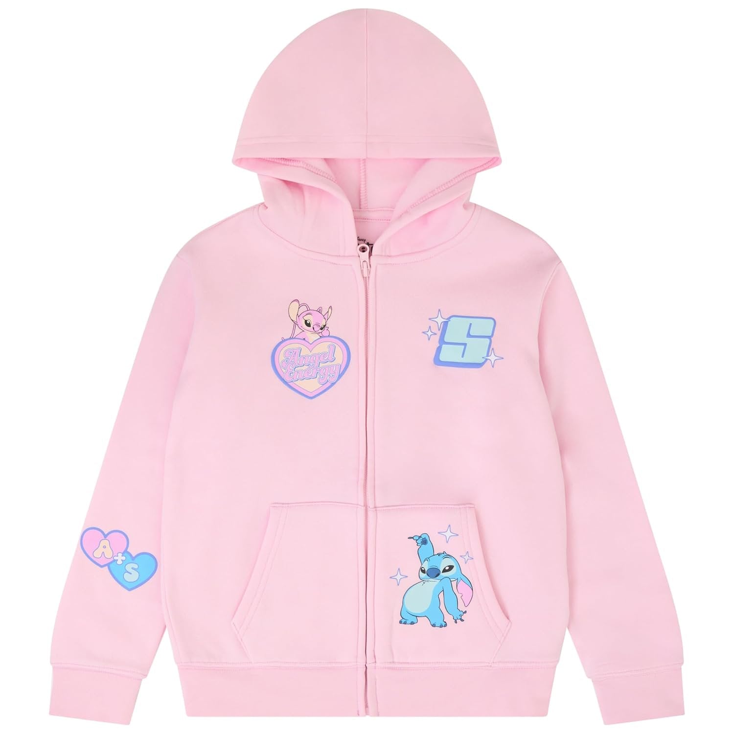Disney Lilo & Stitch Girls Zip-Up Hoodie & Jogger Set, 2-Piece Outfit, Sizes 4–16