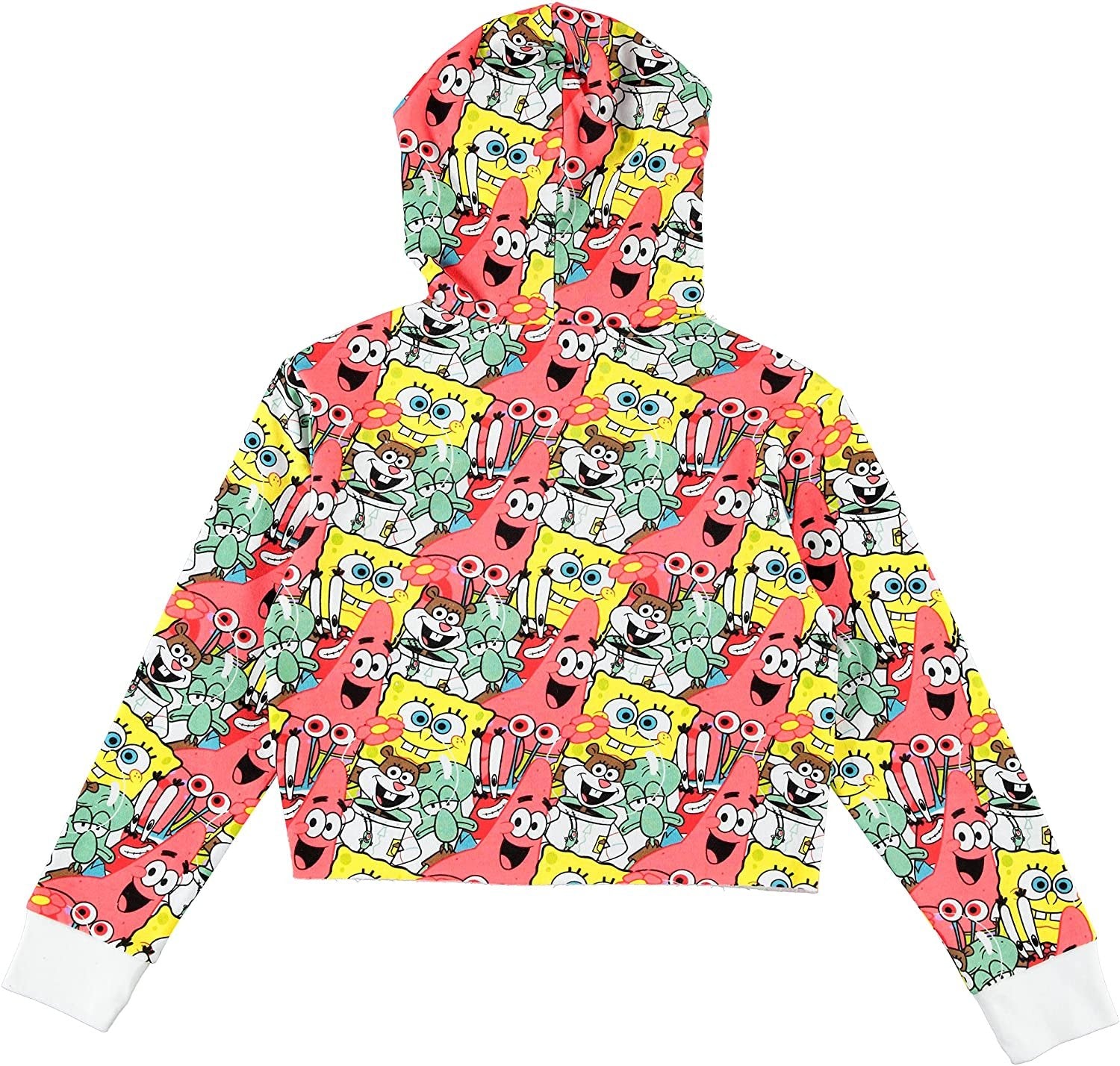 SpongeBob SquarePants Girls All Over Print Hoodie- Raw Edge Skimmer Hoodie Sizes 4-20