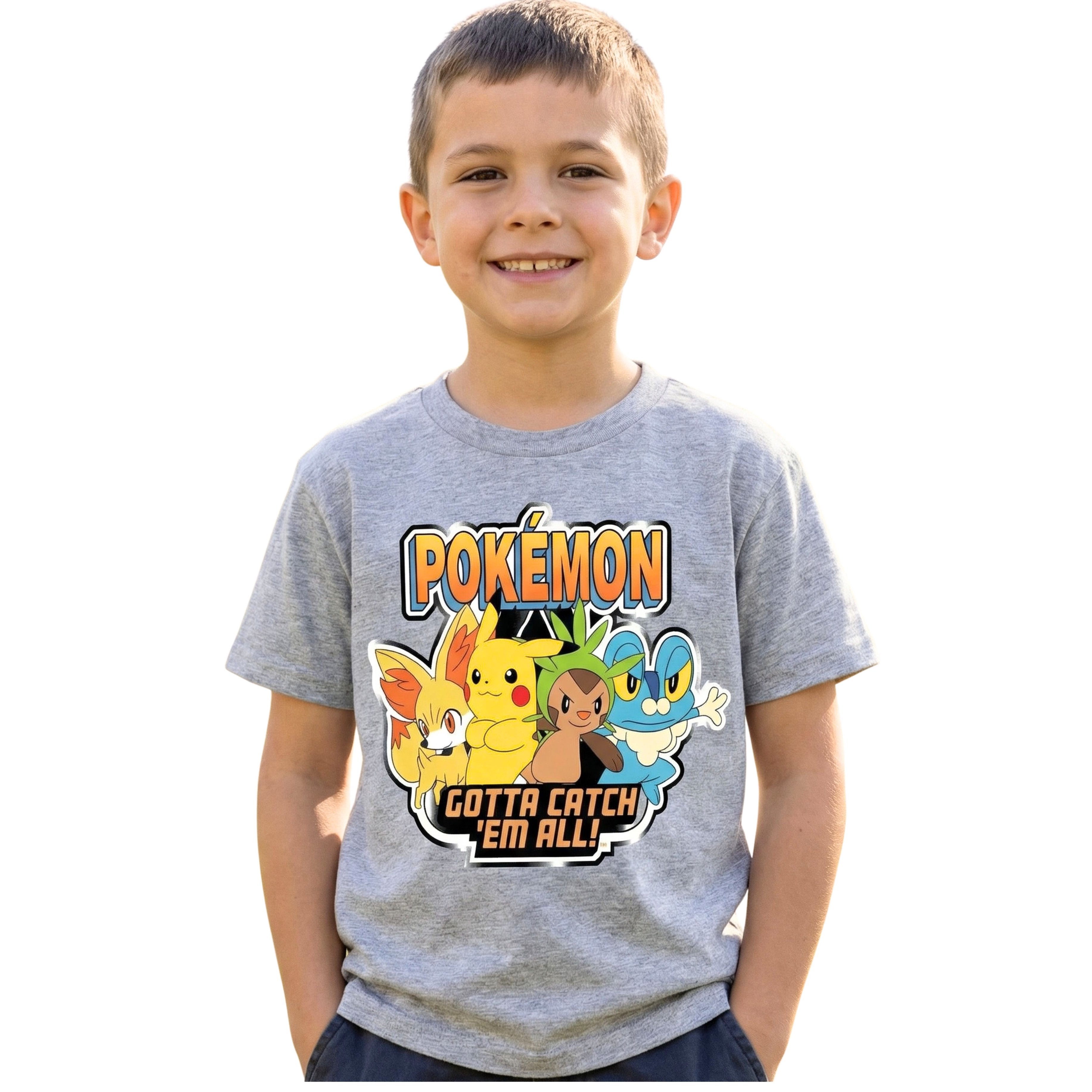 Pokemon Pikachu Big Boys Short Sleeve T-Shirt - Pikachu Lightning Energy Bounce