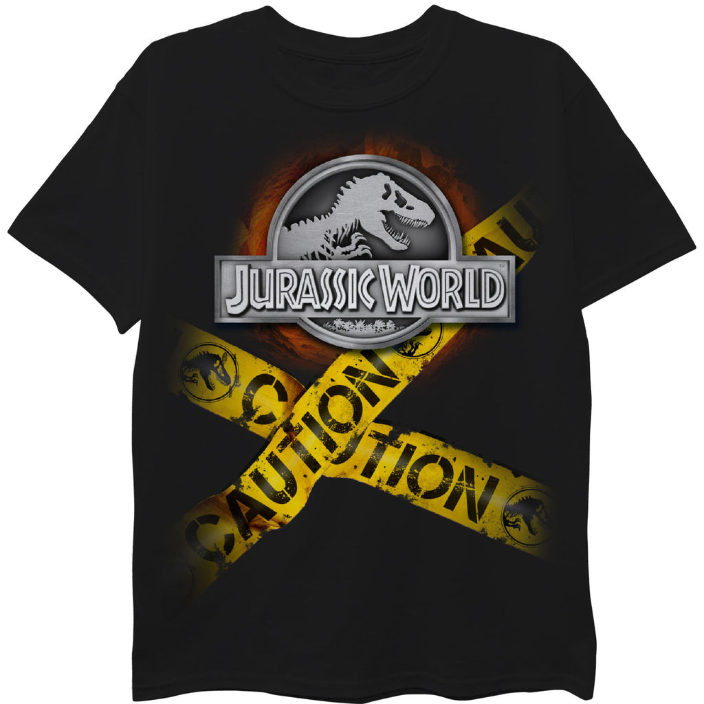 Jurassic World Boys Split Vertical Short Sleeve Tyrannosaurus Rex Dinosaur T-Shirt, Boys Sizes 8-16 (10/12, Black)