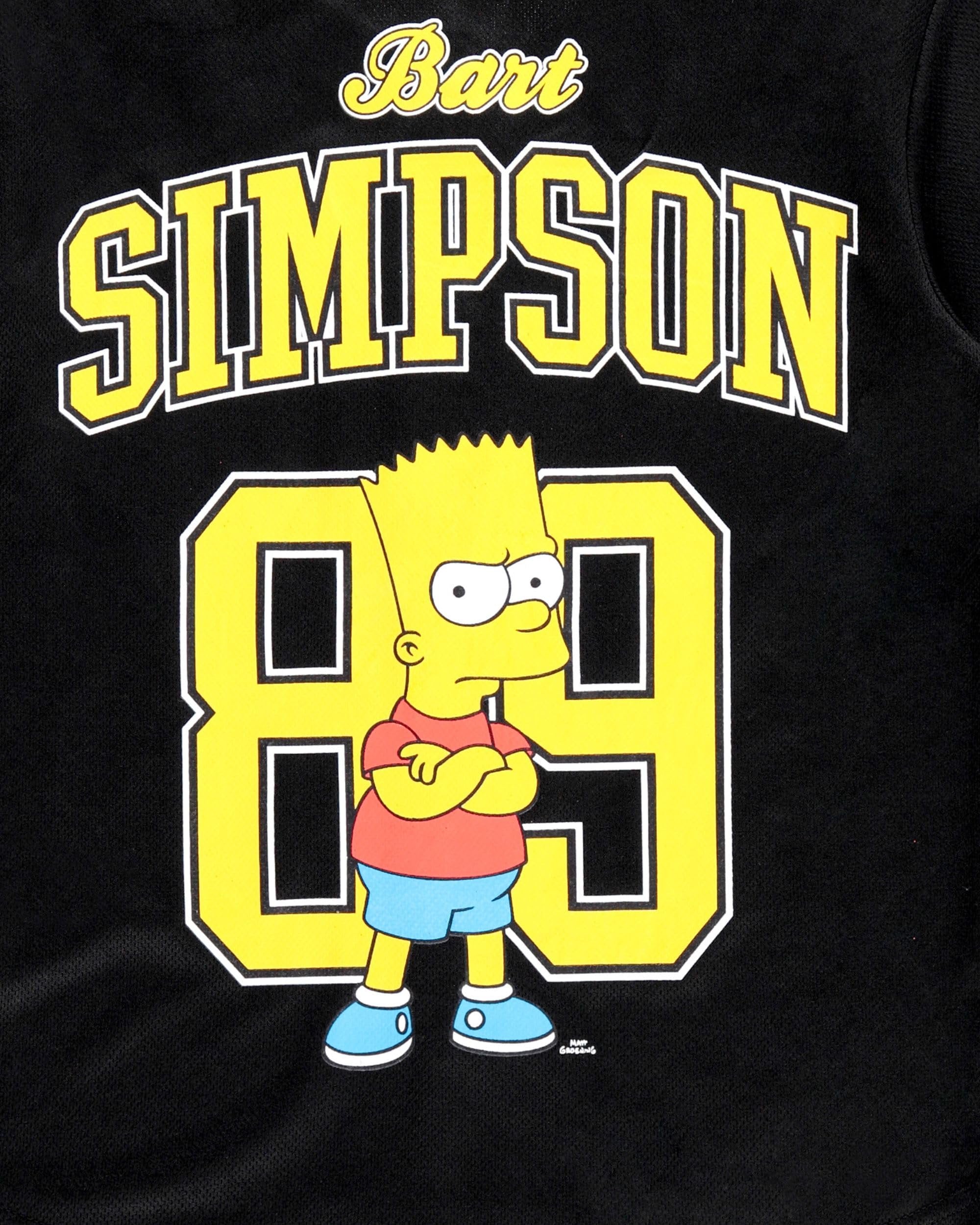 Boys Bart Simpson Baseball Jersey T-Shirt - Little and Big Boys Sizes 4-20 Black