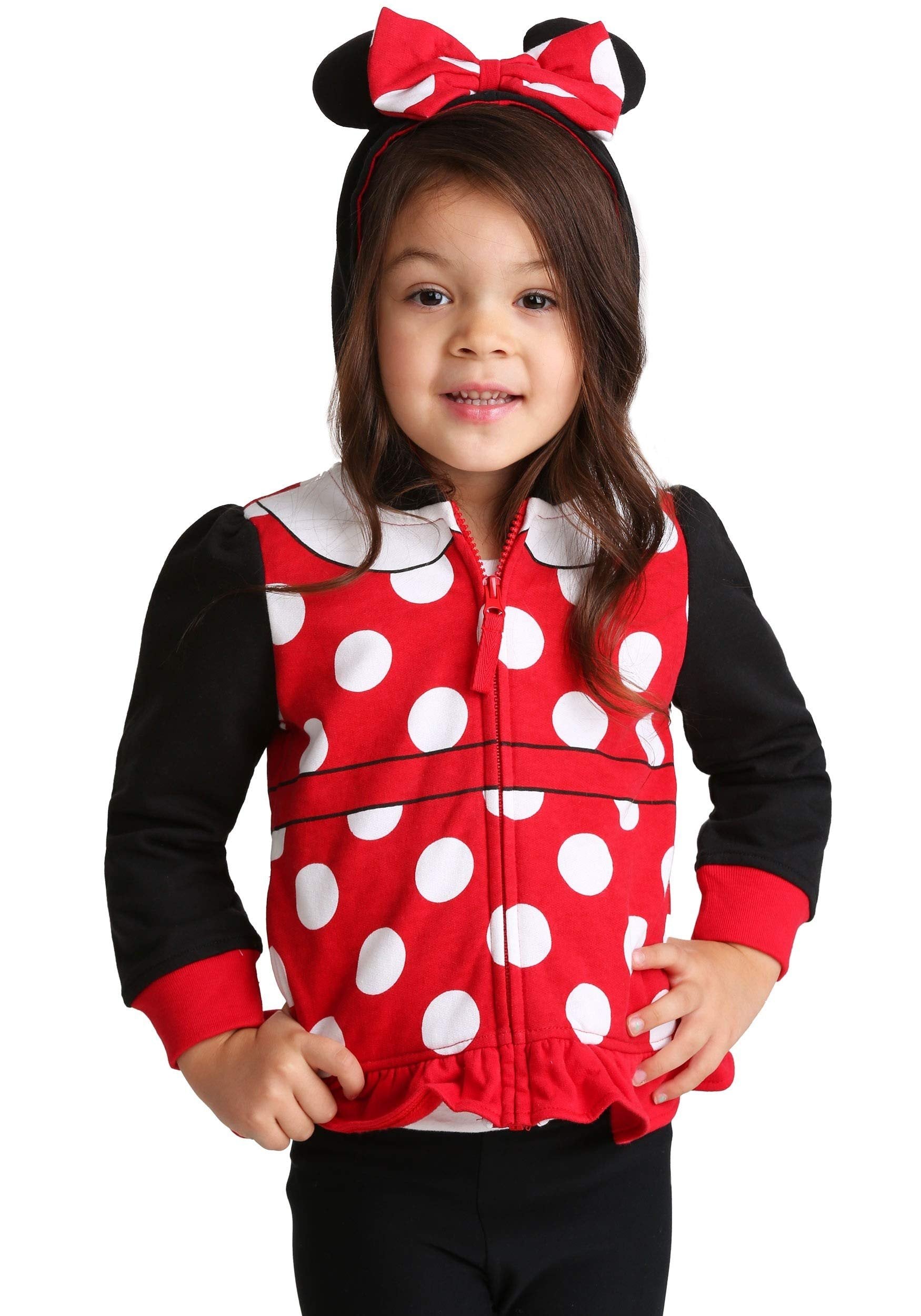 Disney Baby Girls' Toddler Minnie Mouse Costume Zip-up Hoodie