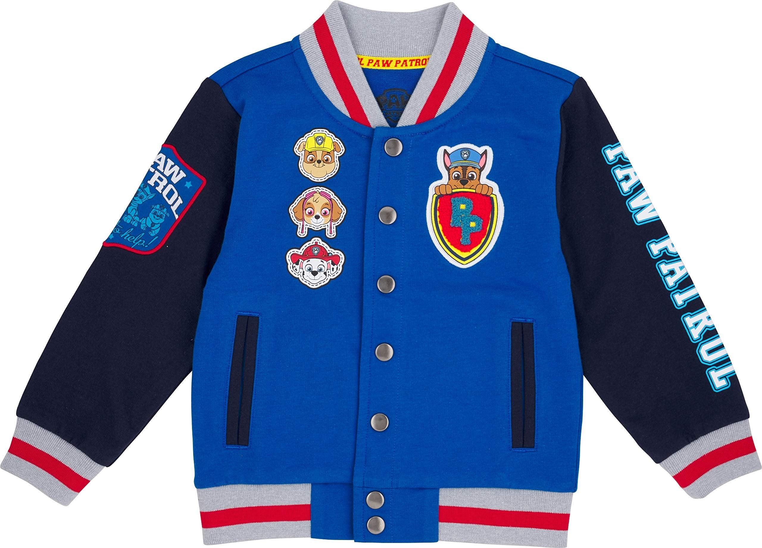 Paw Patrol Toddler Varsity Jacket and Graphic T-Shirt Set, Officially Licensed 2T–5T