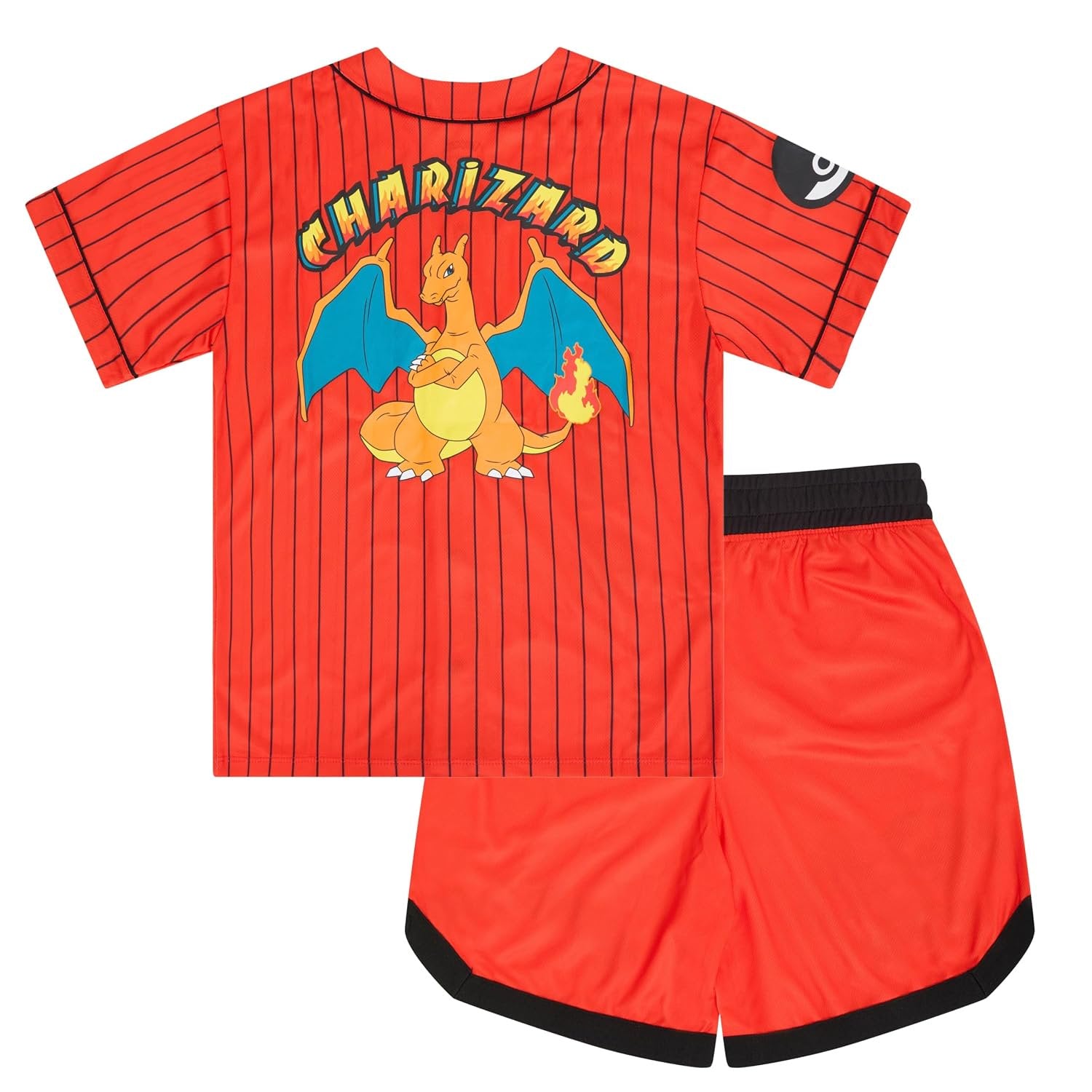 Pokemon Boys Baseball Jersey and Shorts Set, 2 Piece Outfit