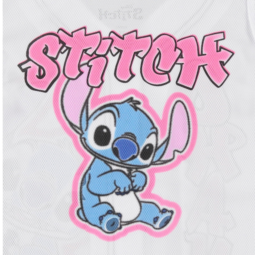Disney Girls Baseball Jersey T-Shirt with Lilo & Stitch and Mickey Mouse- Girls Sizes 4-16 Hot Pink