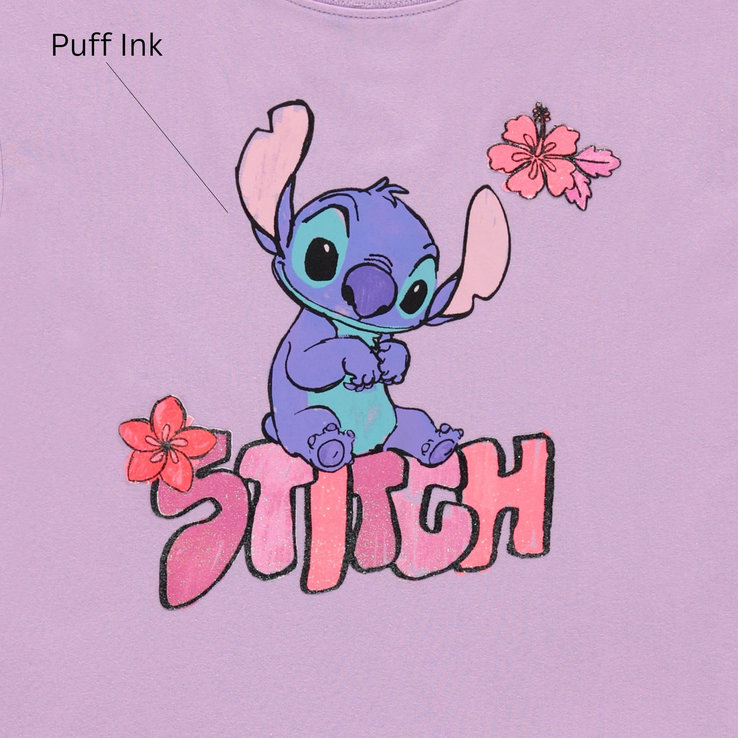 Disney Lilo and Stitch Girls Short Sleeve T-Shirt- Stitch Girls Tee Sizes 4-16