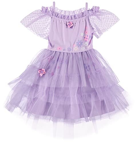 DISNEY Girls Lavender Tutu Flower Dress - Encanto Inspired Isabela Costume Dress Lilac- Sizes XS-XL
