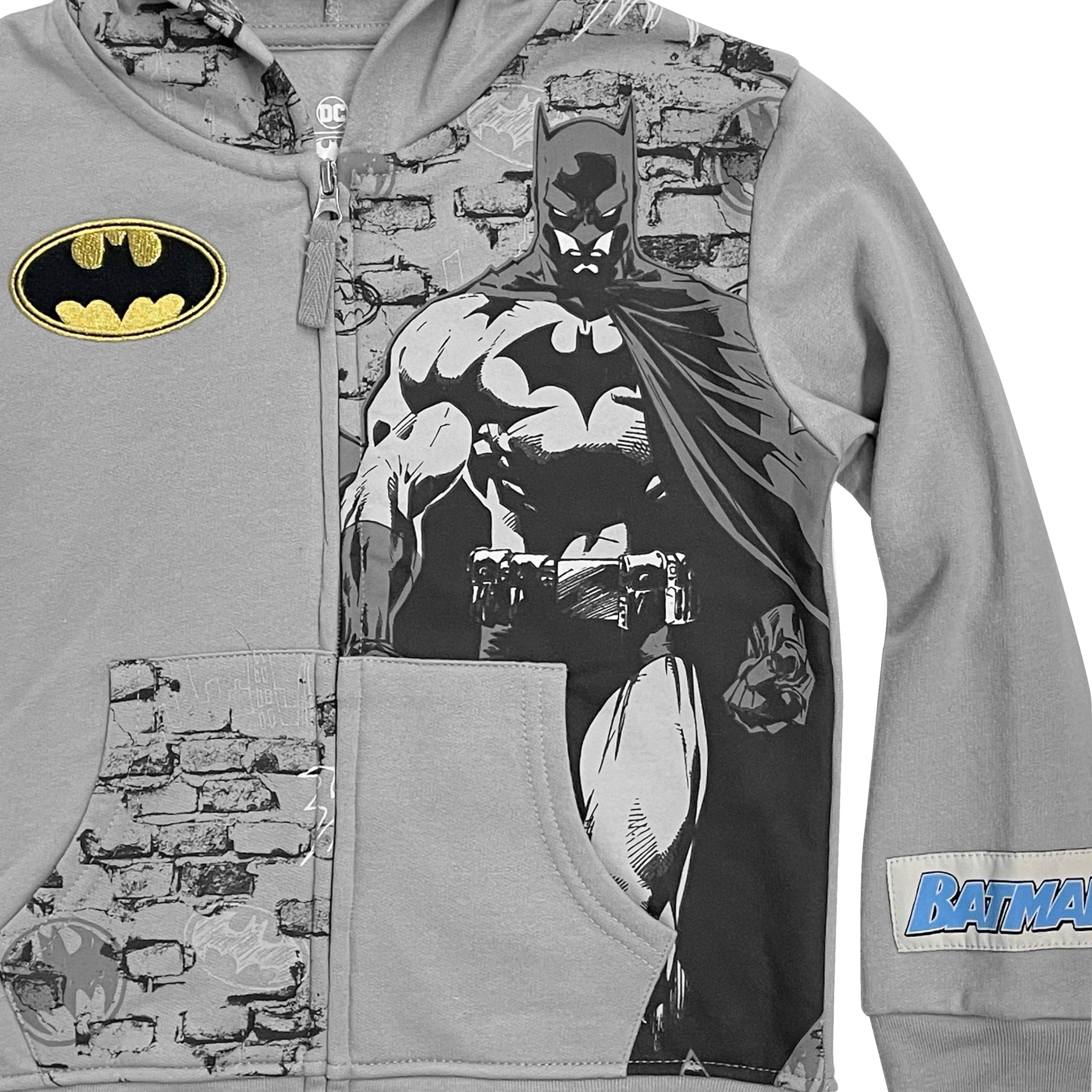 DC Comics Boys Batman Zip-Up Hoodie – Superhero Hoodie for Boys Sizes 4-7