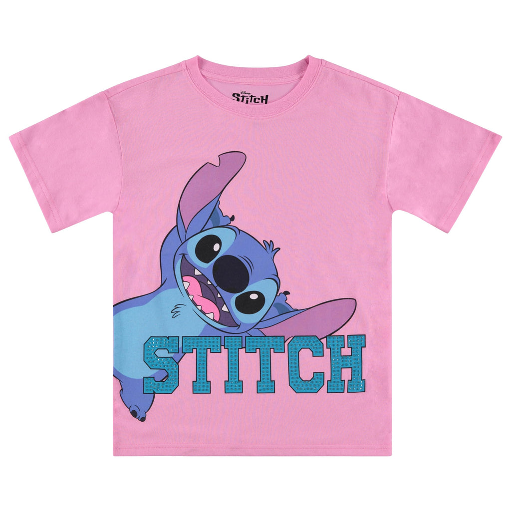 Disney Lilo and Stitch Girls Short Sleeve T-Shirt- Stitch Girls Tee Sizes 4-16