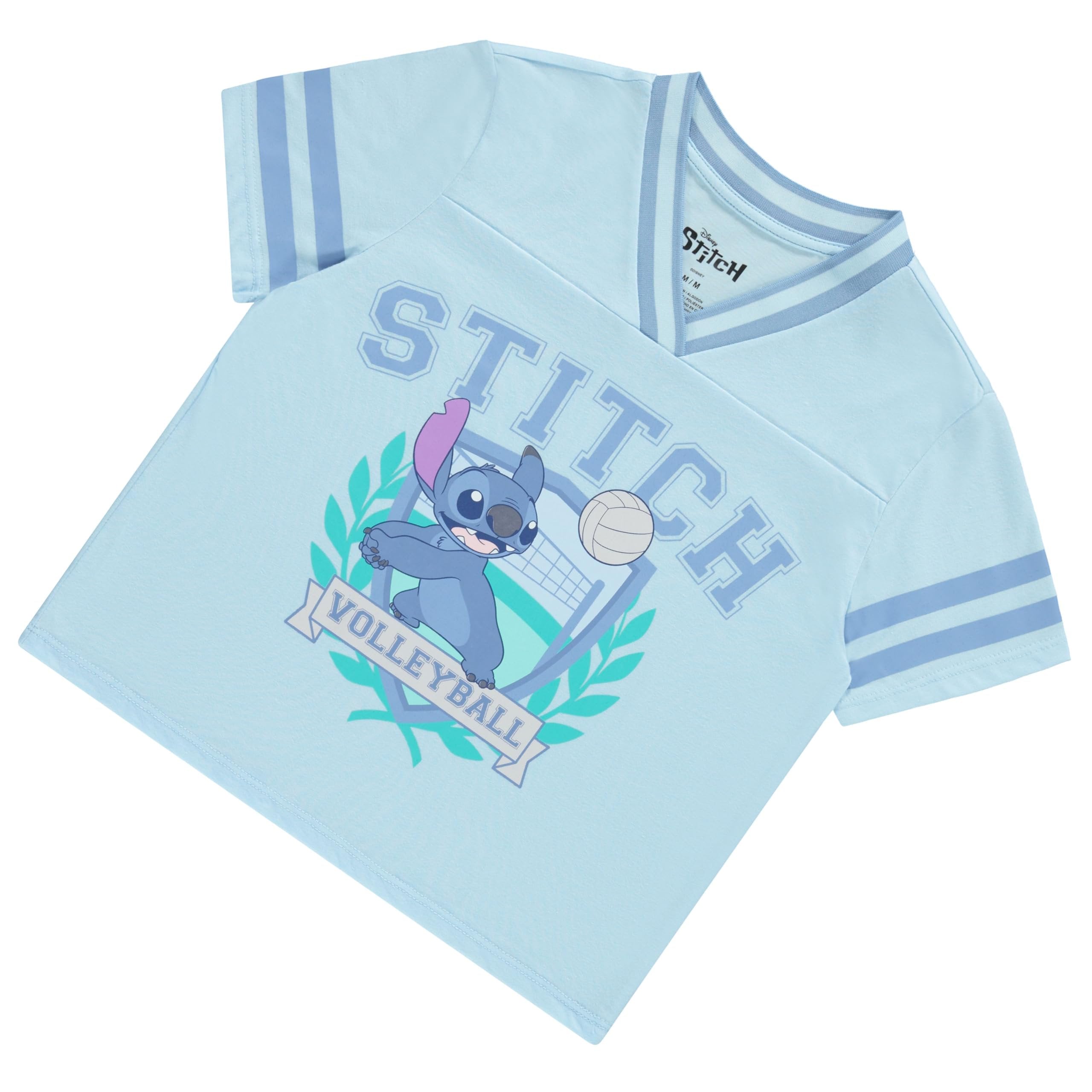 Disney Lilo and Stitch Girls Short Sleeve T-Shirt- Stitch Girls Volleyball Graphic Tee Sizes 4-16