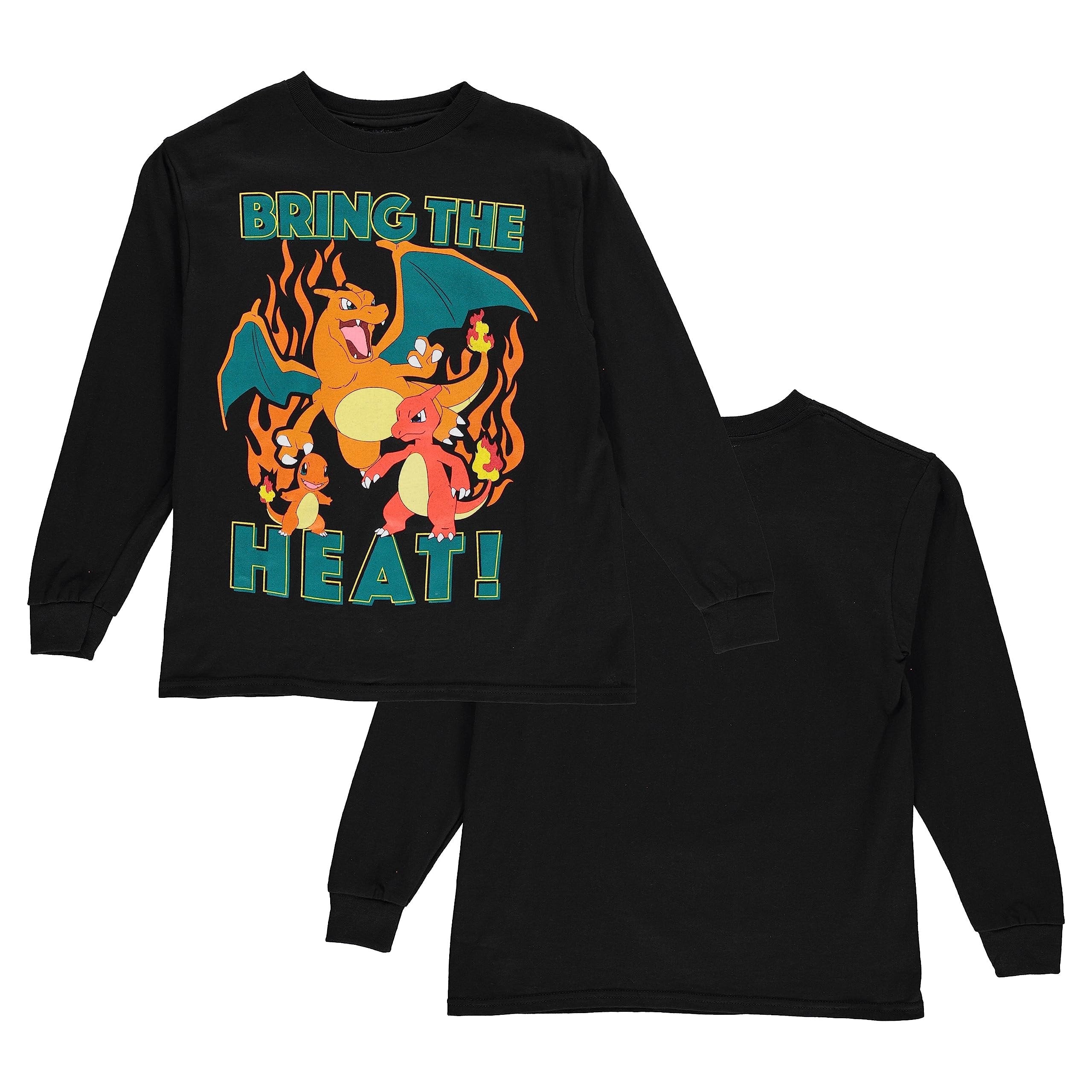 Pokemon Big Boys Charizard Long Sleeve T-Shirt Charizard Team Evolution