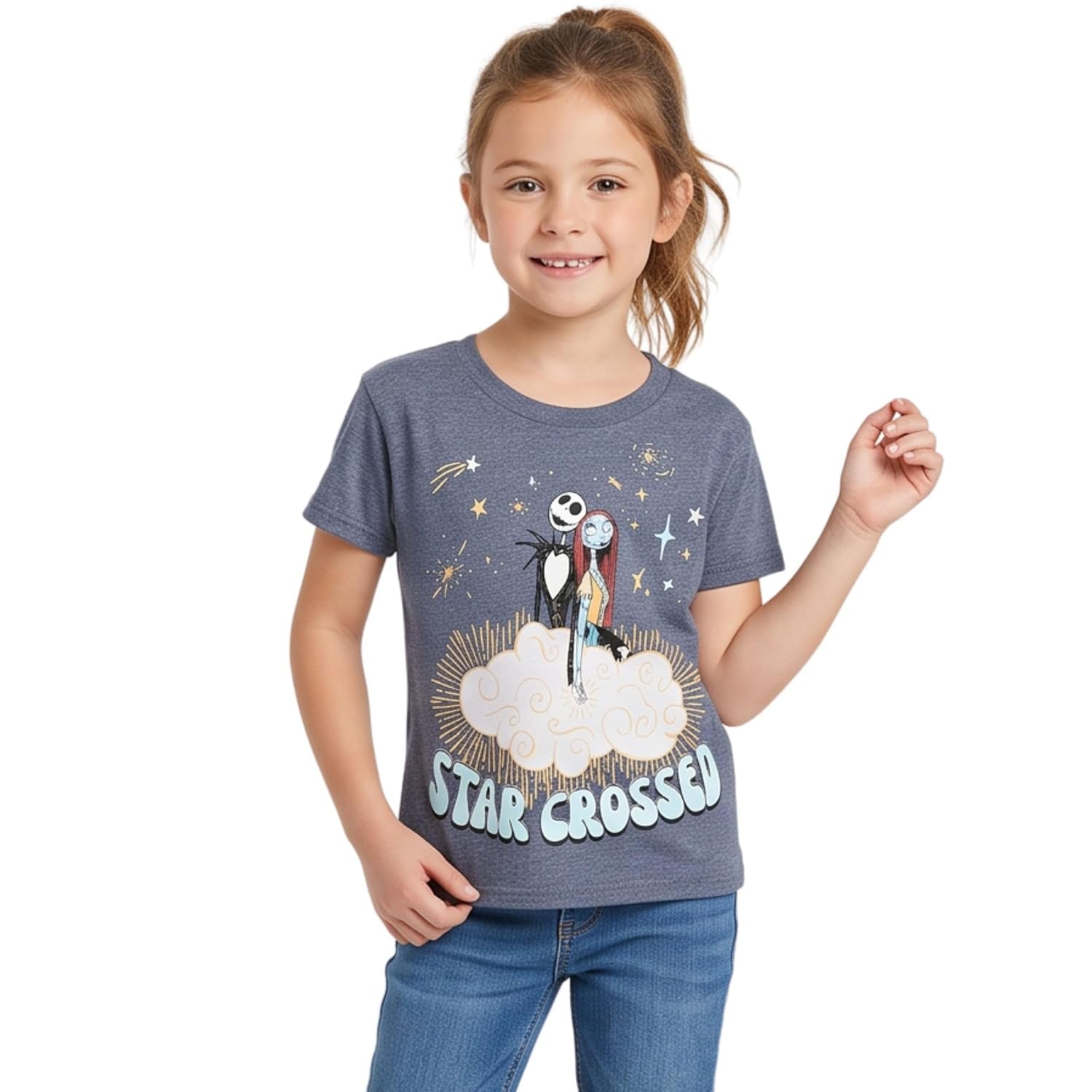 Disney Nightmare Before Christmas Girls Star Crossed Graphic T-Shirt, 4-14