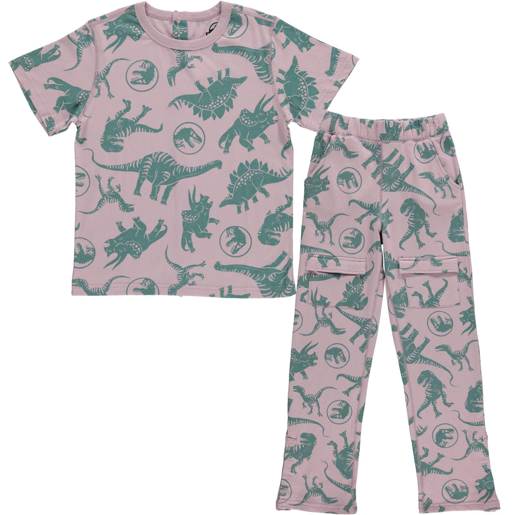 Jurassic Park Boys Adaptive T-Shirt & Cargo Sweatpants Set, Dinosaur Adventure Clothing Little and Big Boys Sizes
