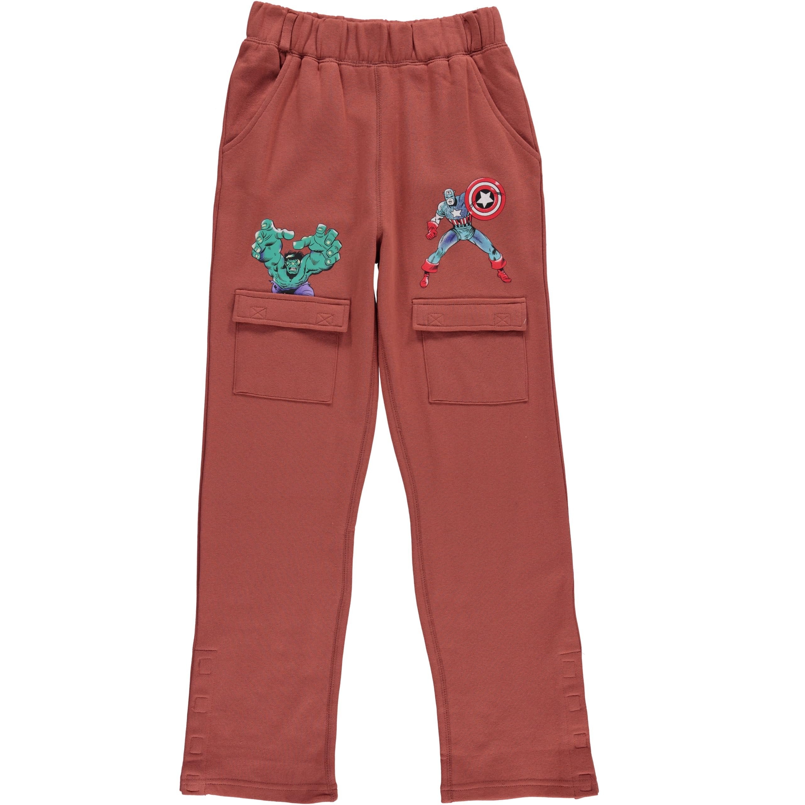 Marvel Boys Comic Avengers Adaptive T-Shirt & Cargo Sweatpants Set, Super Heros Clothing Little and Big Boys Sizes