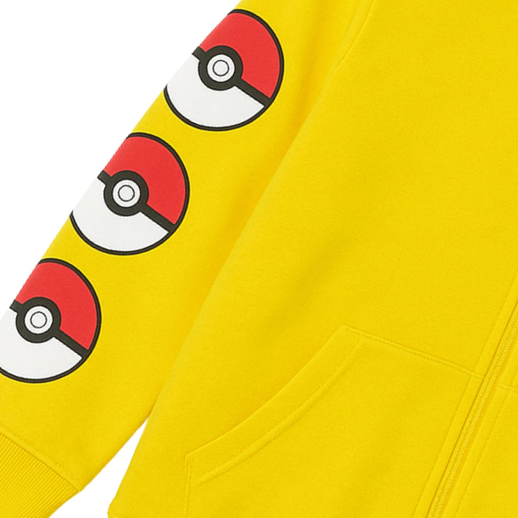 Pokémon Pikachu Costume Hoodie with 3D Ears, Long Sleeve Hooded Sweatshirt, Boys S-XL