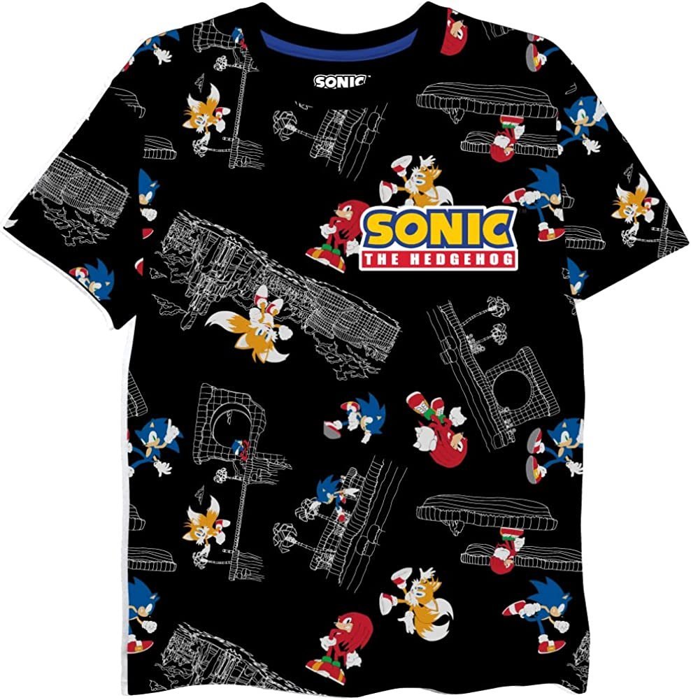 Boys Sonic the Hedgehog T-Shirt Sega Graphic Short Sleeve Crewneck Tee Little Big Boys