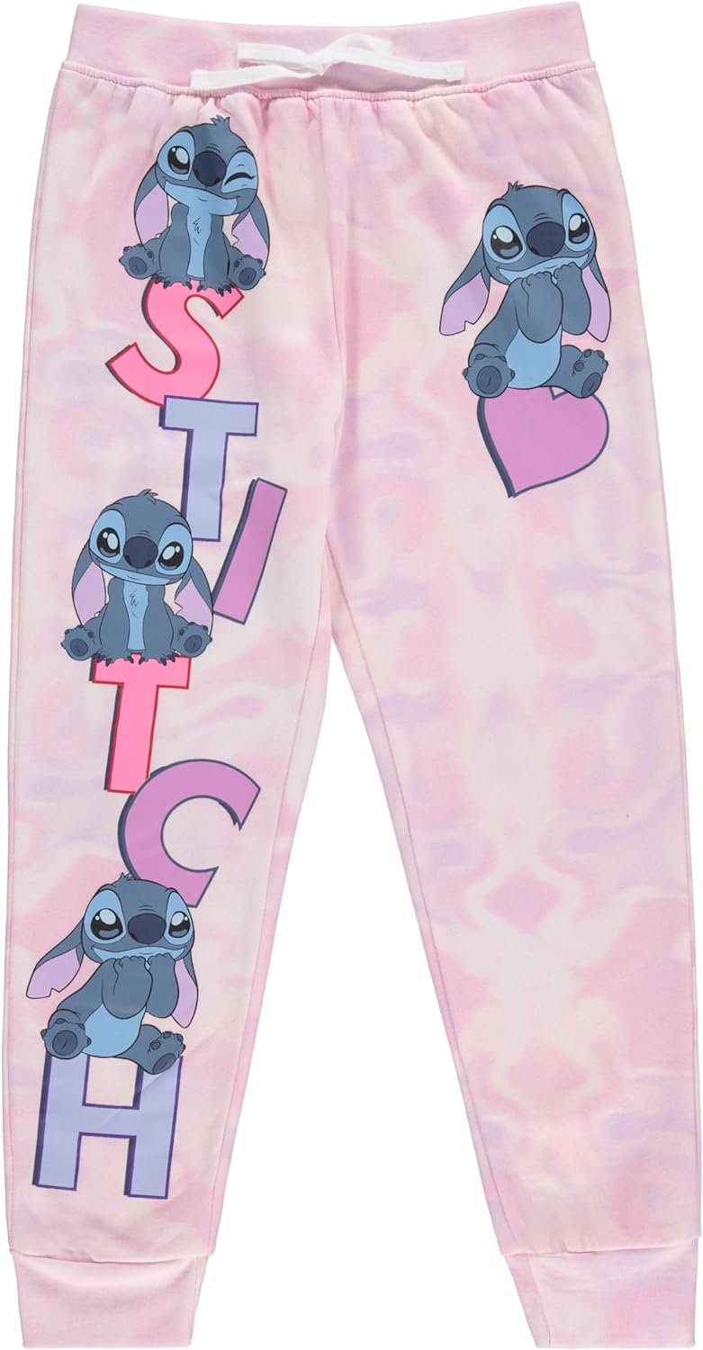 Disney Girls Lilo and Stitch Jogger Sweatpants with Minnie Mouse & Disney Princesses, Little and Big Girls Sizes 4-16