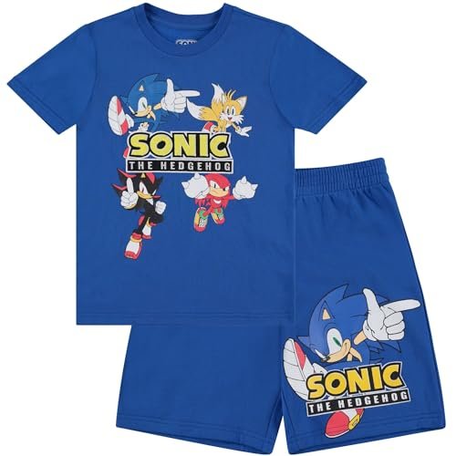 Boy's Sonic The Hedgehog Short Sleeve T-Shirt and Shorts Set