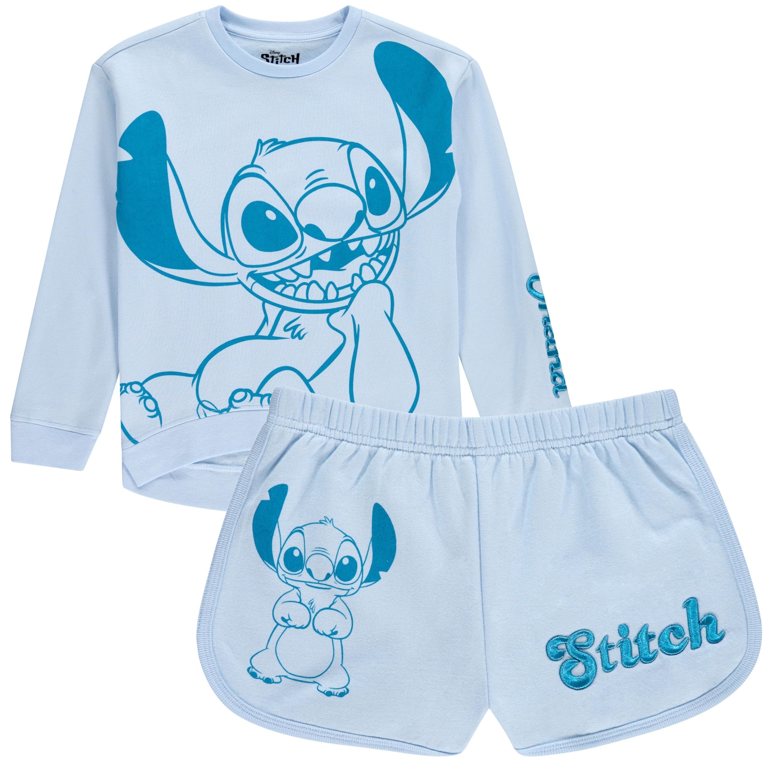 Disney Girls Lilo & Stitch Cosplay Hoodie Set - Stitch Costume Hoodie and Shorts Set -Little and Big Girl Sizes 4-16
