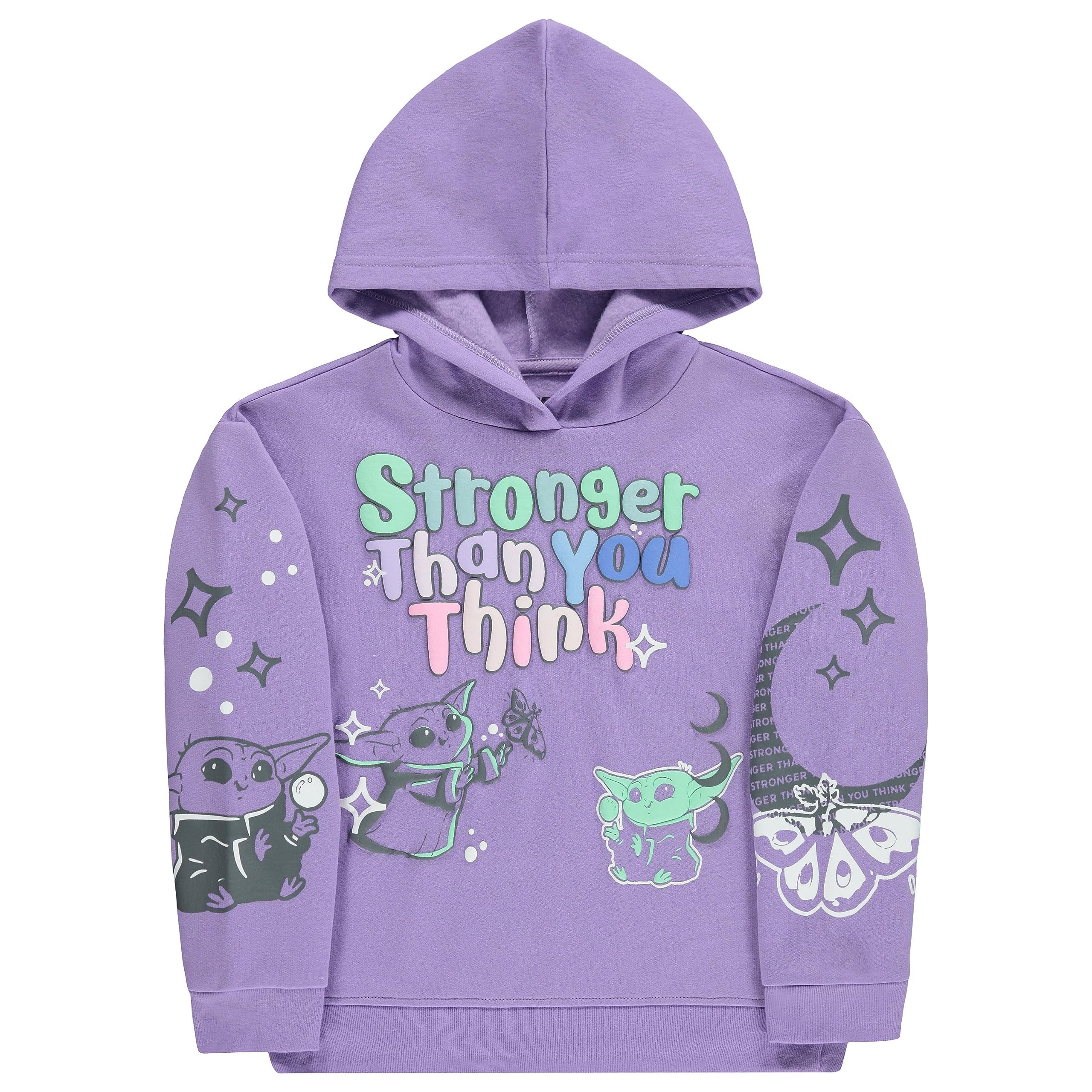 STAR WARS Girls Baby Yoda Clothing Set - Baby Yoda Sweatshirt Hoodie and Jogger - 2-Piece Outfit Set - Sizes 4-16