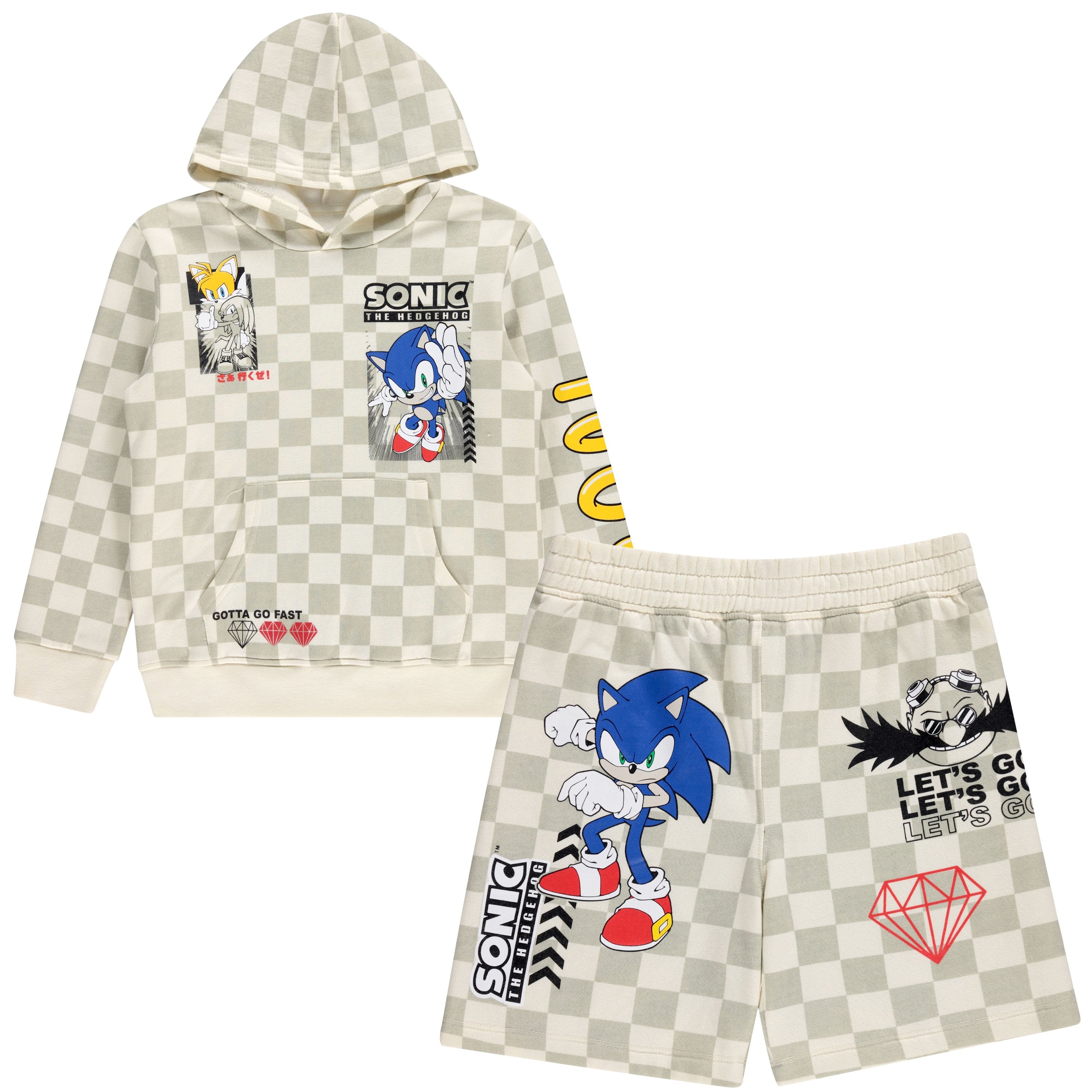 Boys Sonic The Hedgehog Hoodie and Shorts 2-Piece Set - Sonic Shorts and Hoodie Clothing Set