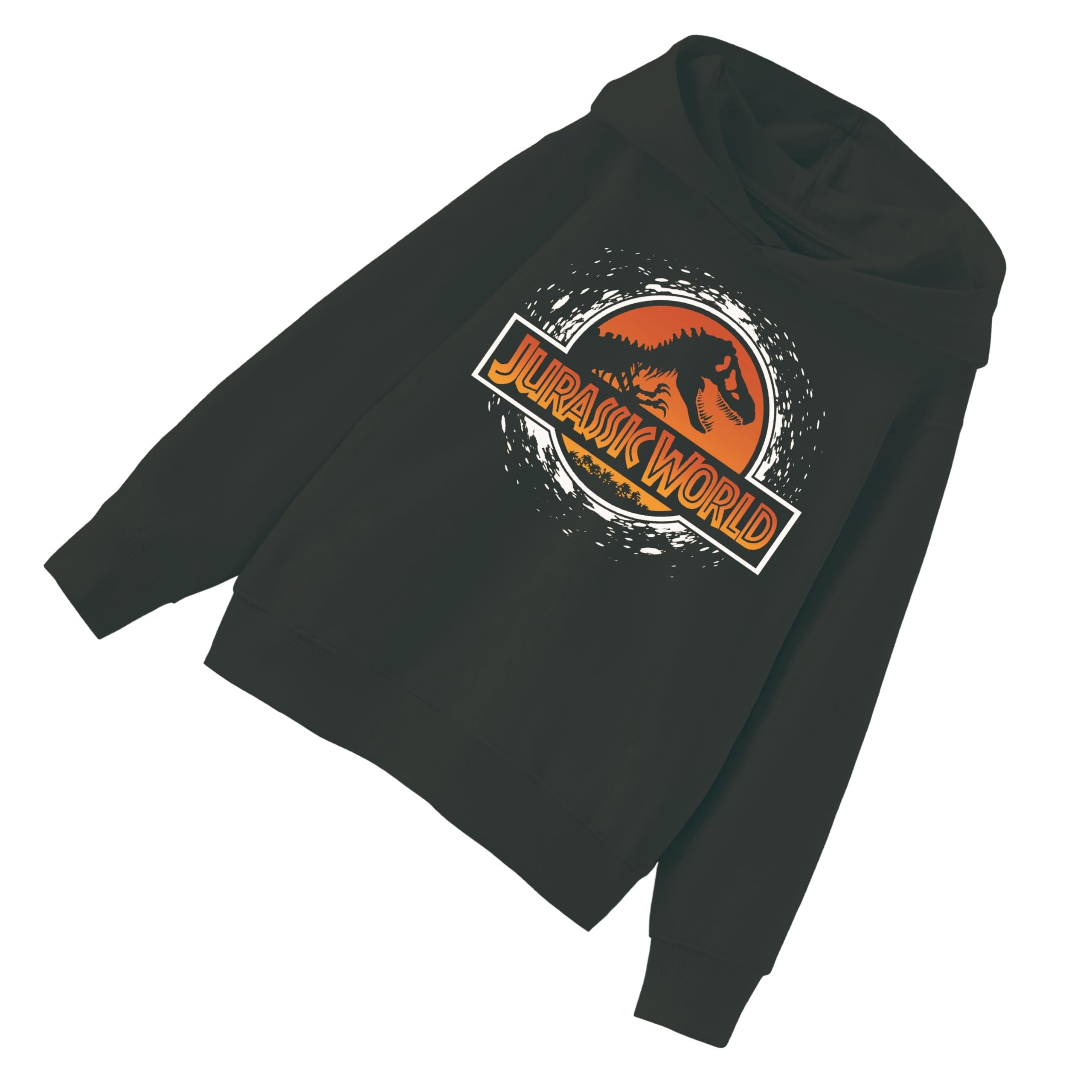 Jurassic World Boys Pullover Hoodie, Dinosaur Graphic Fleece Sweatshirt, Black, Sizes 4–20