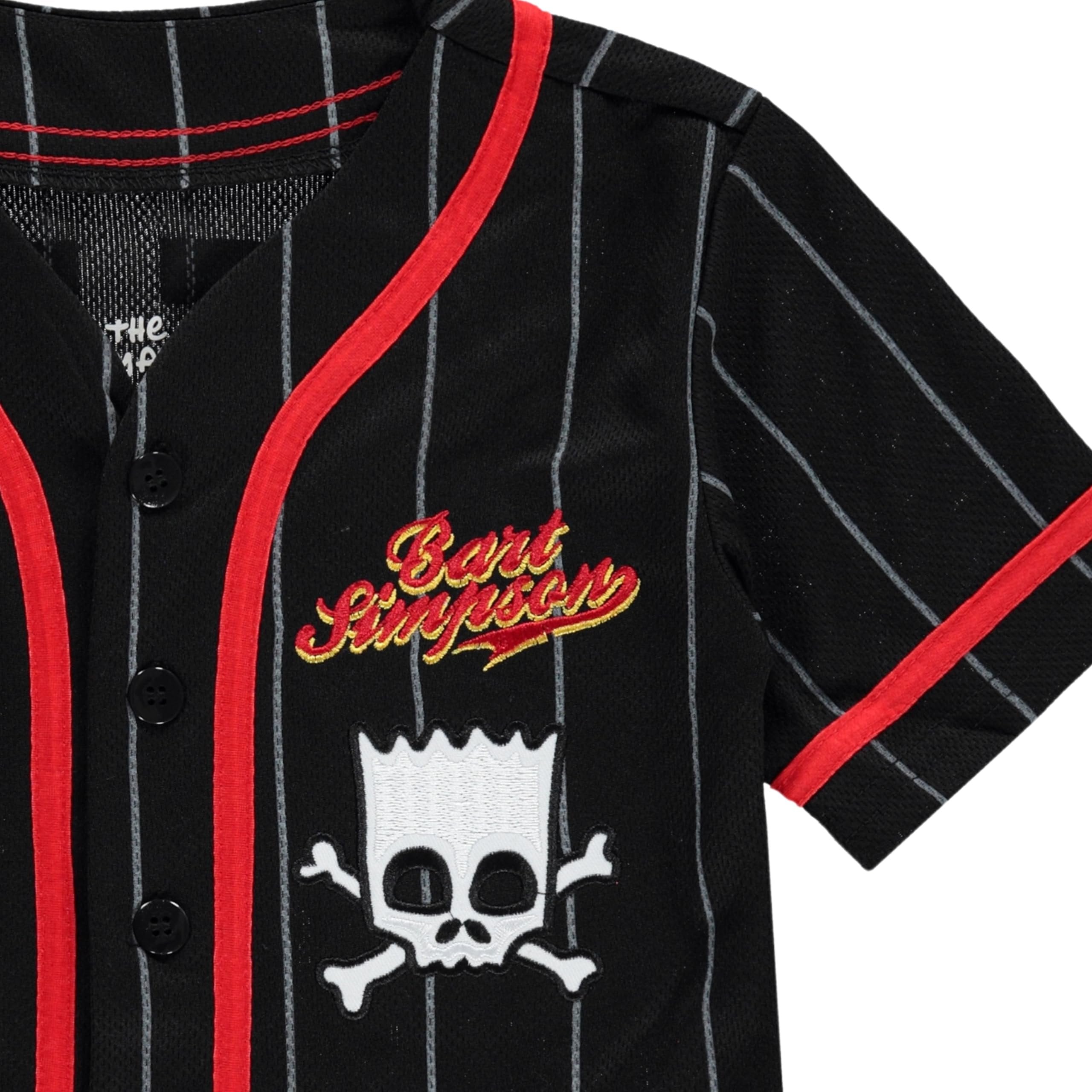 Boys Bart Simpson Baseball Jersey T-Shirt - Little and Big Boys Sizes 4-20 Black