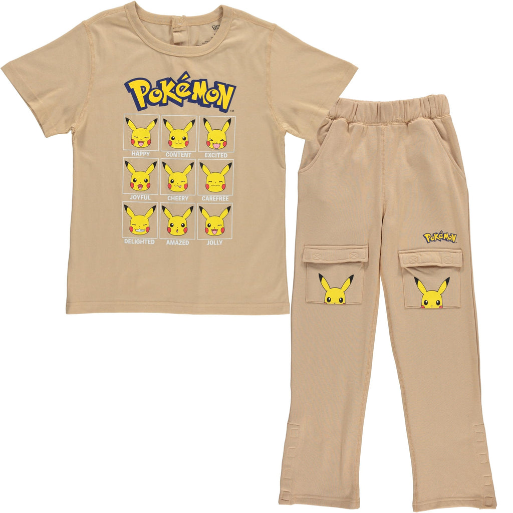Pokemon Boys Pikachu Adaptive T-Shirt & Cargo Sweatpants Set, Clothing Little and Big Boys Sizes