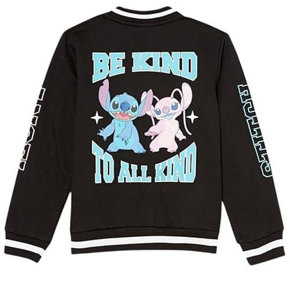 Disney Lilo,Stitch and Angel Varsity Bomber Jacket - Little and Big Girl Sizes 4-16
