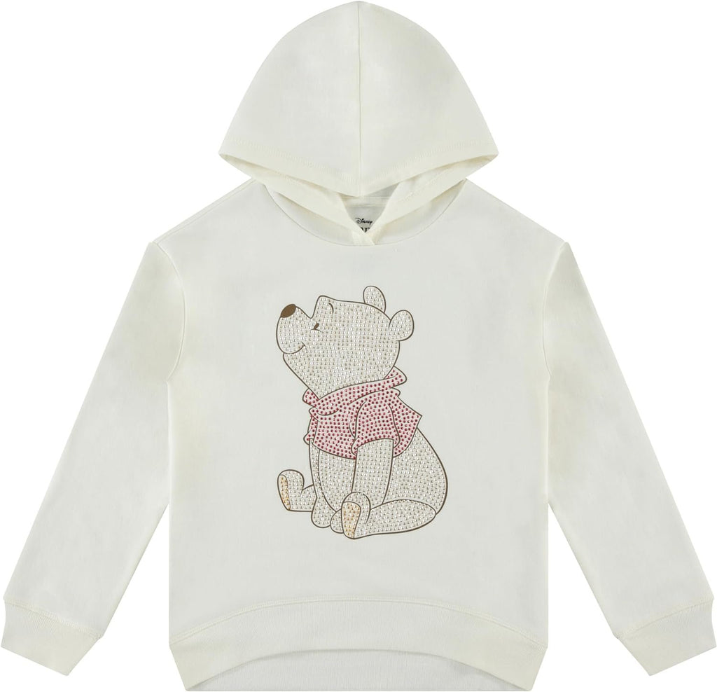 DISNEY Winnie the Pooh Girls Pullover Hoodie with Rhinestone Print - Little and Big Girls Sizes 4-16