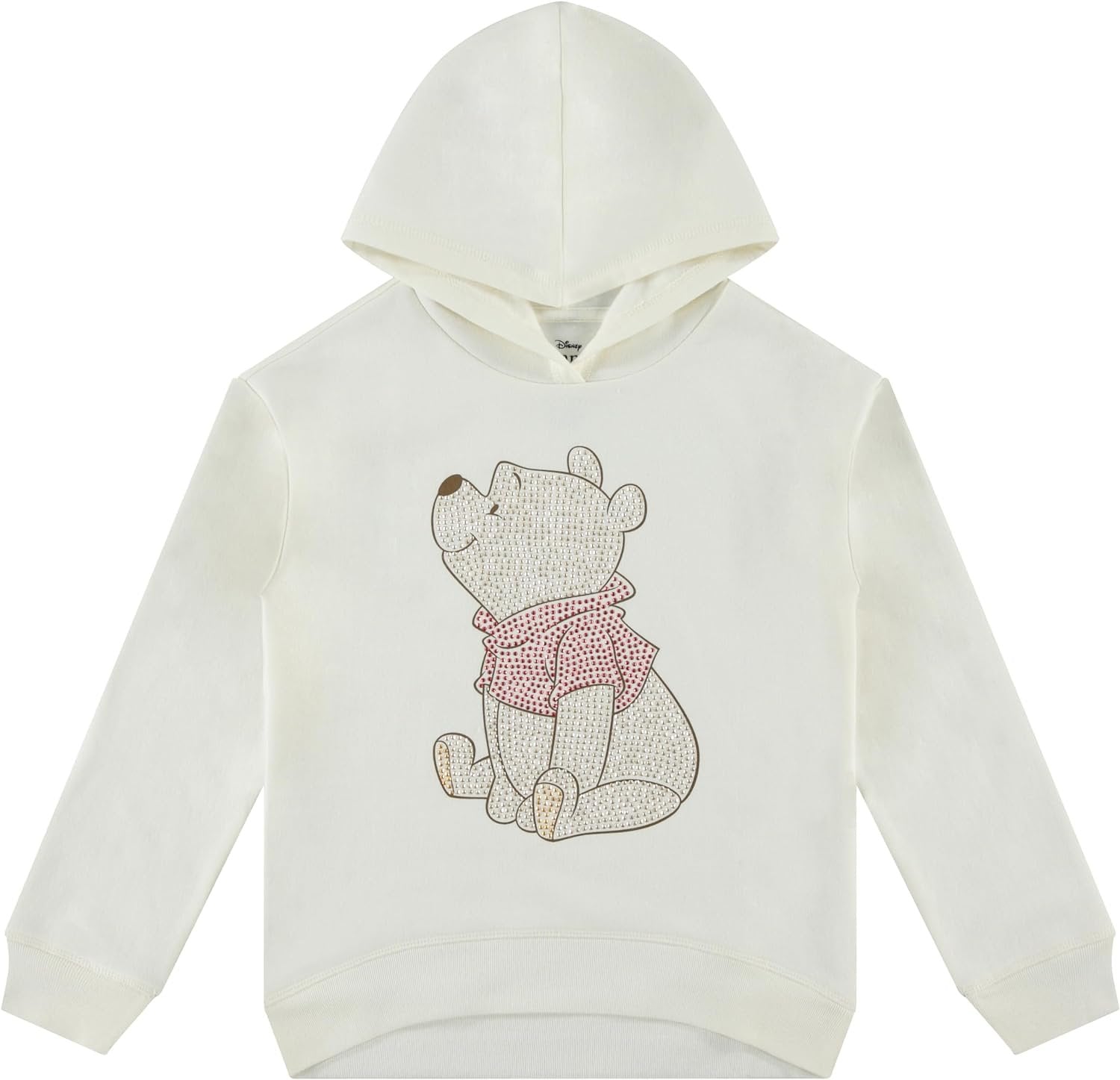 DISNEY Winnie the Pooh Girls Pullover Hoodie with Rhinestone Print - Little and Big Girls Sizes 4-16