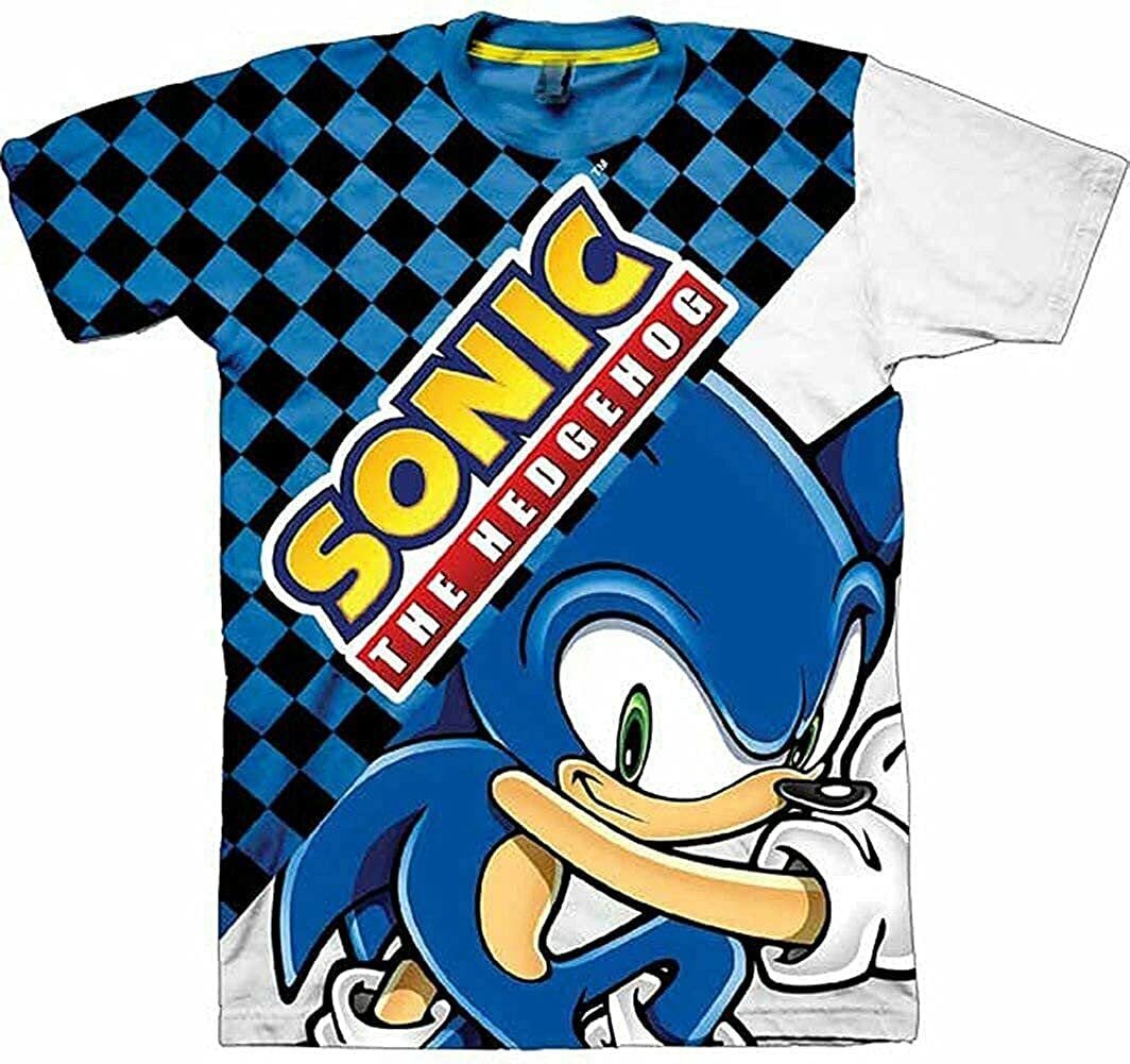 Boys Sonic the Hedgehog T-Shirt Sega Graphic Short Sleeve Crewneck Tee Little Big Boys