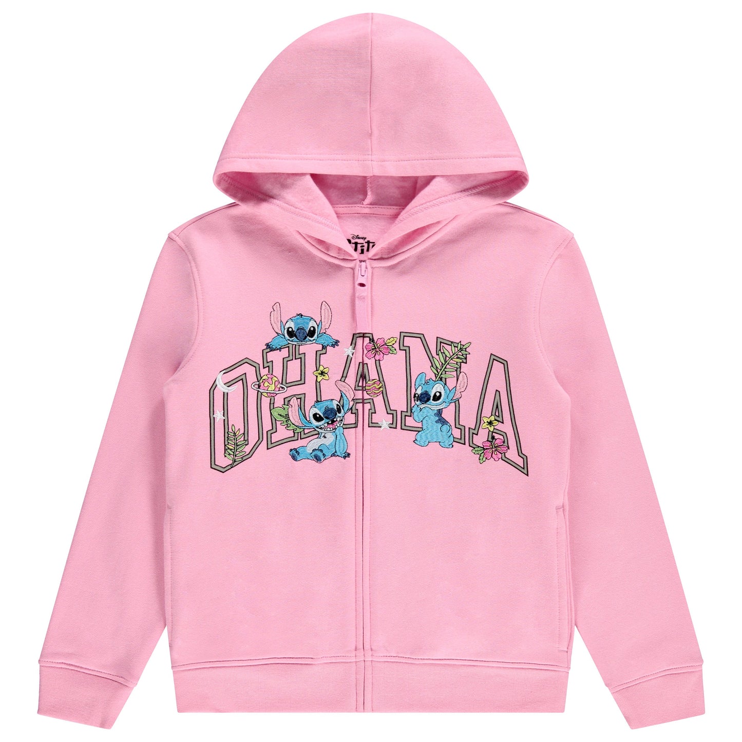 DISNEY Girls Lilo & Stitch Zip Up Hoodie - Little and Big Girls Sizes 4-16