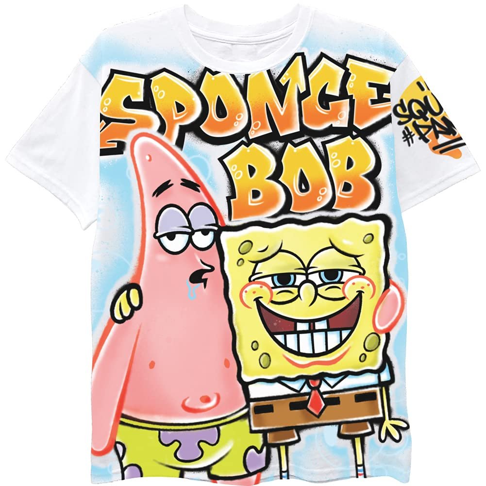 SpongeBob SquarePants Boys Short Sleeve T-Shirt - Spongebob, Patrick, Squidward, Mr Krabs - Nickelodeon - Boys Sizes 4-20