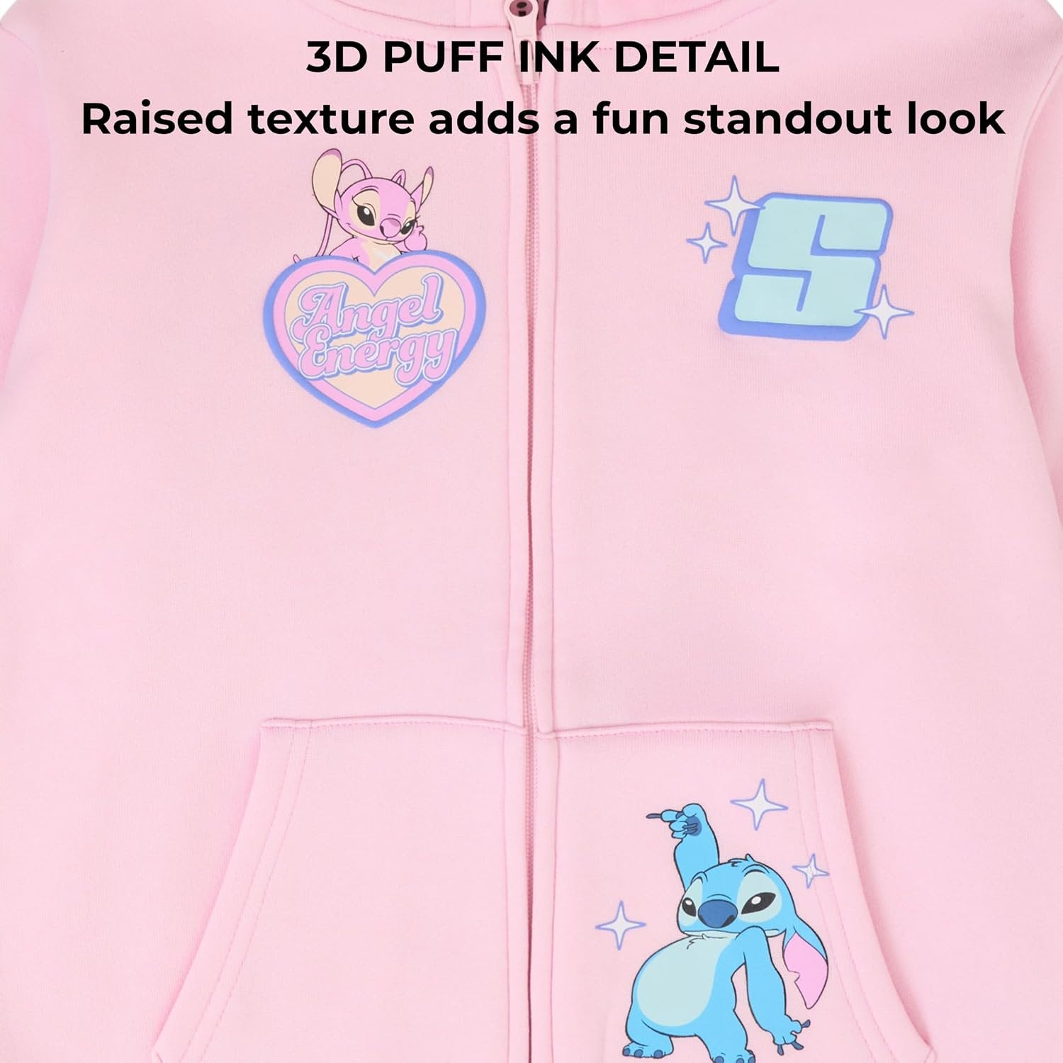Disney Lilo & Stitch Girls Zip-Up Hoodie & Jogger Set, 2-Piece Outfit, Sizes 4–16