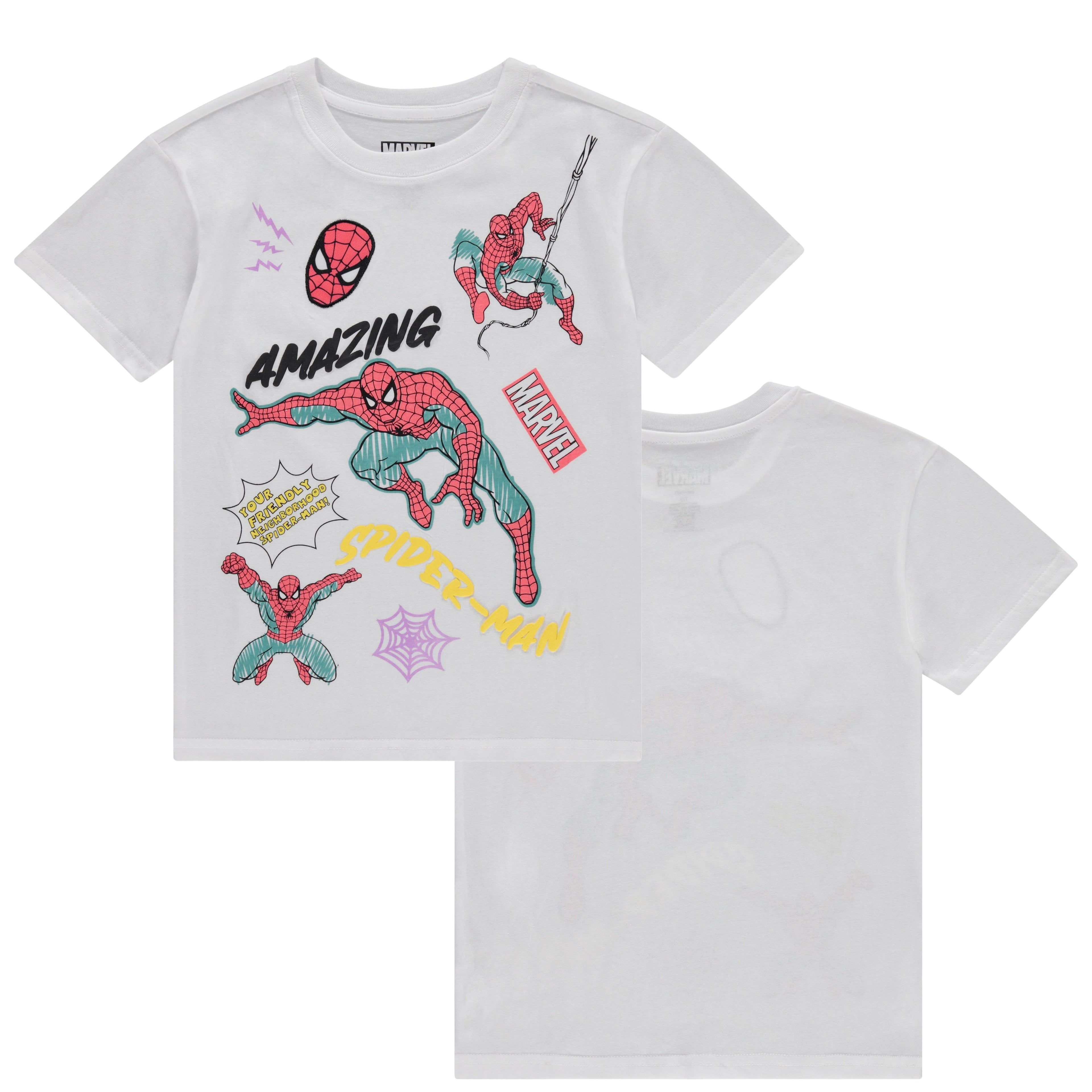 Marvel Amazing Spiderman Super Hero Girls Short Sleeve T-Shirt- Little and Big Girl Sizes 4-16