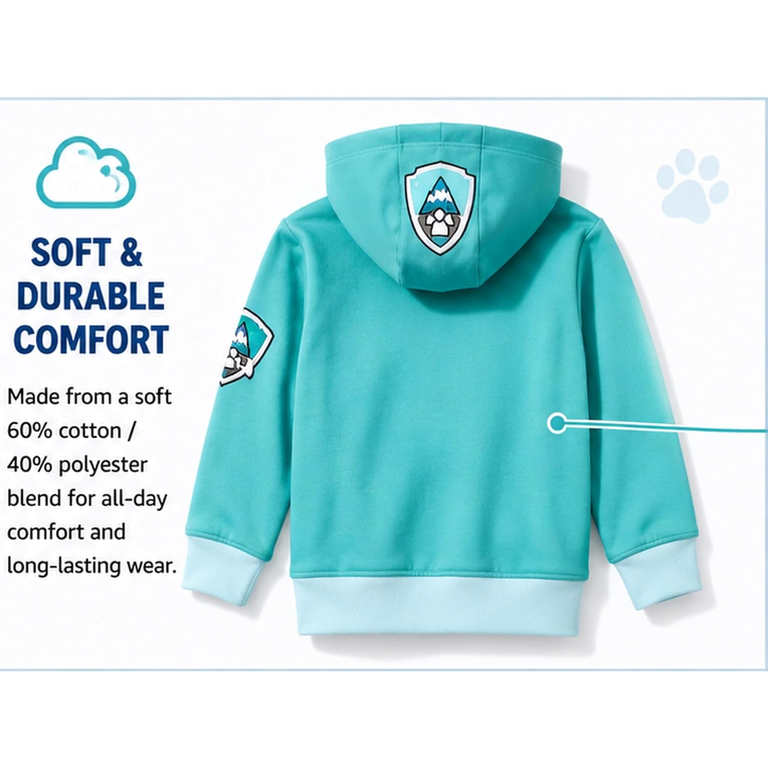 Nickelodeon Paw Patrol Character Big Face Zip-up Hoodies - Skye, Everest - Toddlers