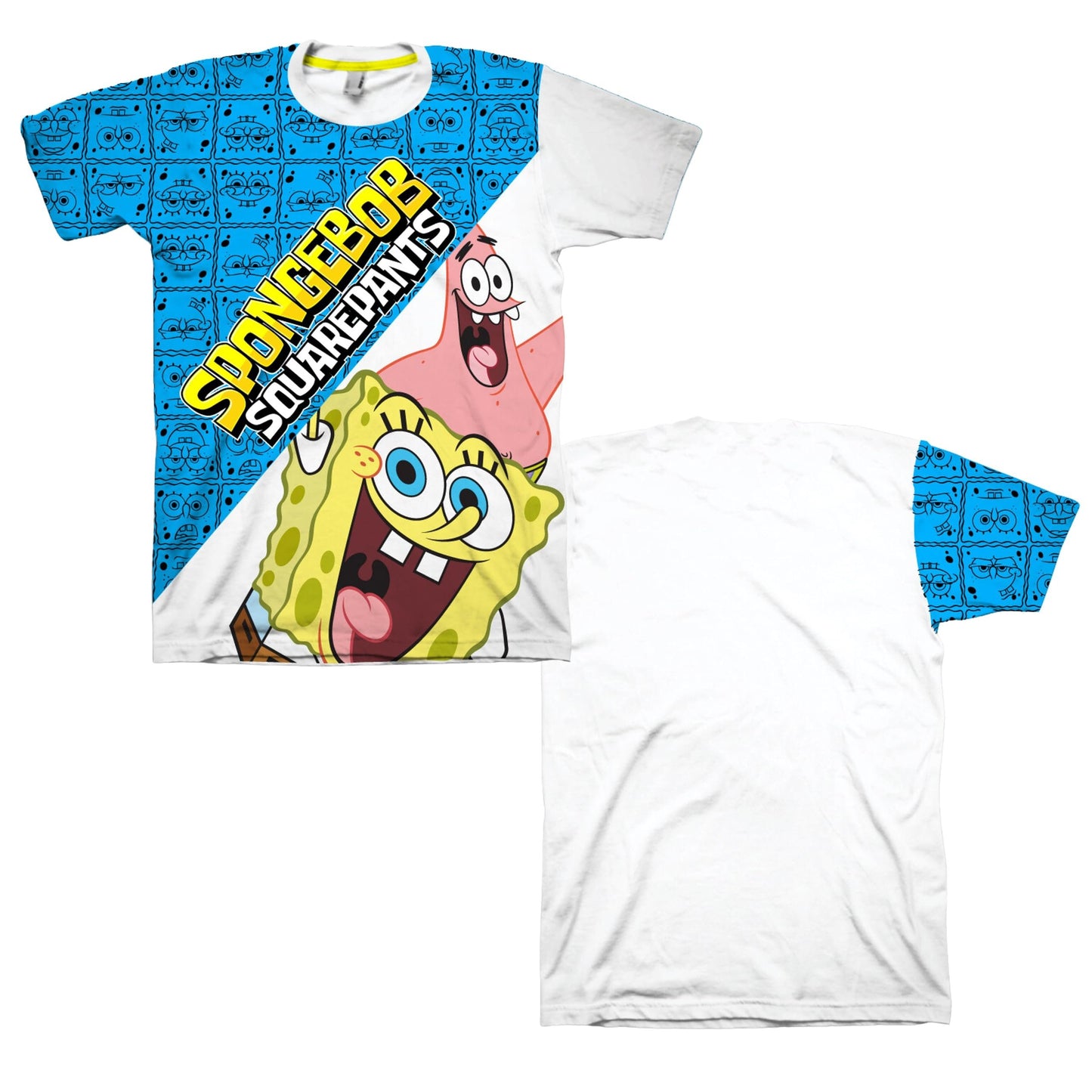 SpongeBob SquarePants Boys Short Sleeve T-Shirt - Spongebob, Patrick, Squidward, Mr Krabs - Nickelodeon - Boys Sizes 4-20