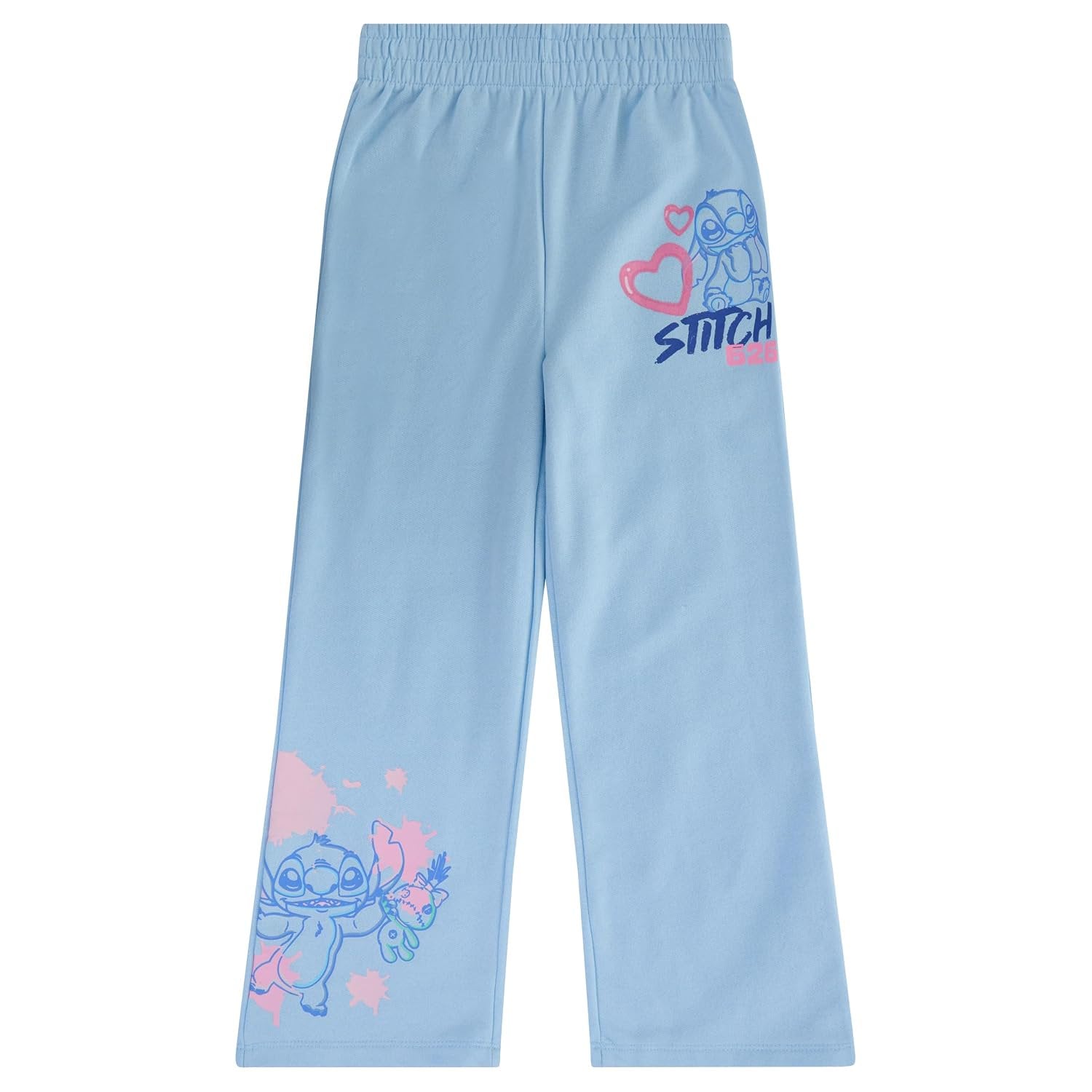 Disney Lilo & Stitch Girls 2 Piece Outfit Set – Graphic T-Shirt with Jogger or Wide Leg Pants - Sizes 4-16