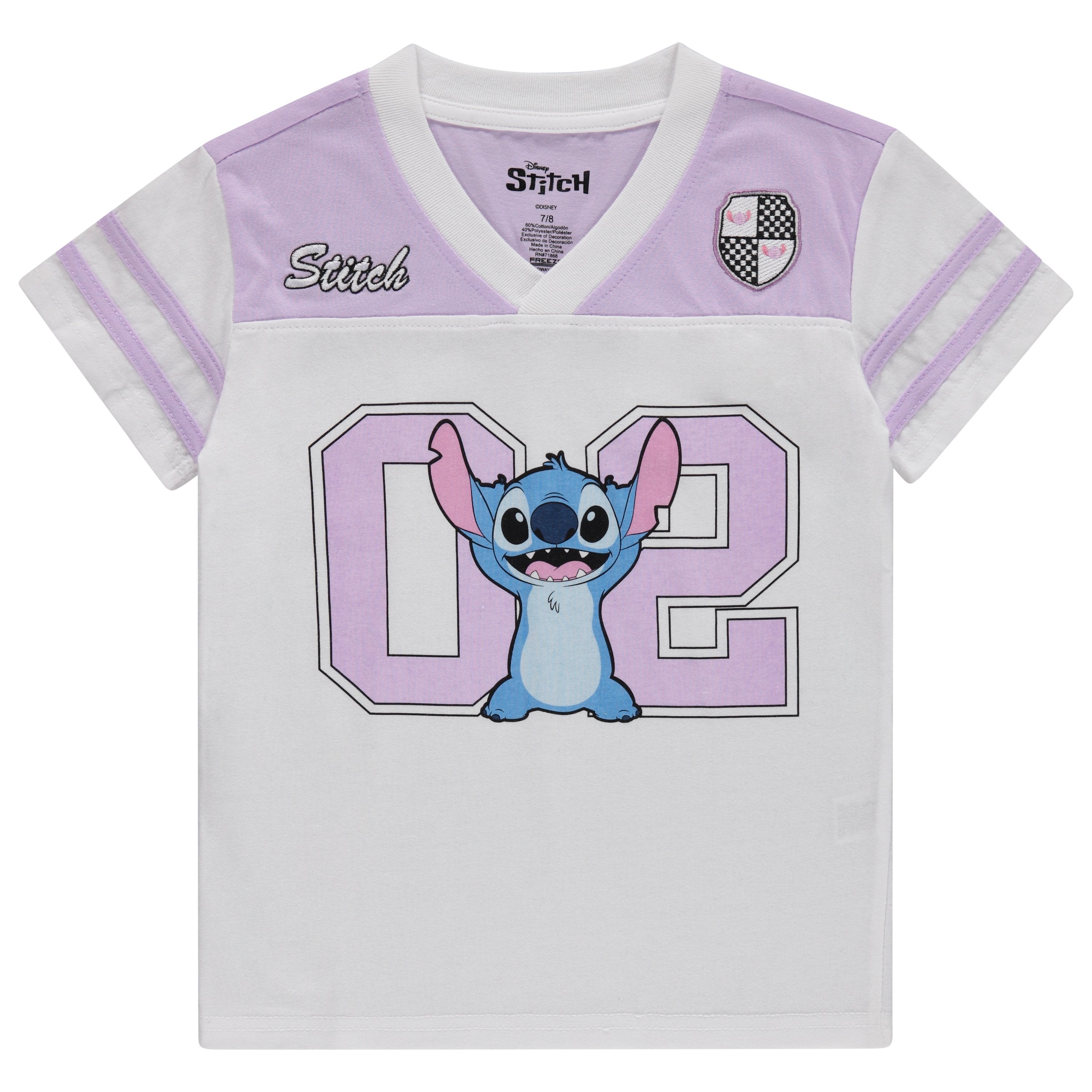 Disney Girls Lilo and Stitch Embroidered Soccer Jersey and Shorts Clothing Set- Little and Big Girls Sizes 4-16