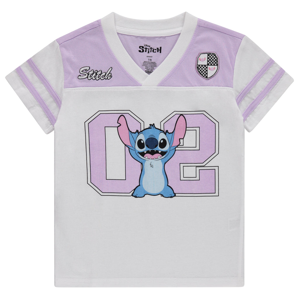 Disney Girls Lilo and Stitch Embroidered Soccer Jersey and Shorts Clothing Set- Little and Big Girls Sizes 4-16