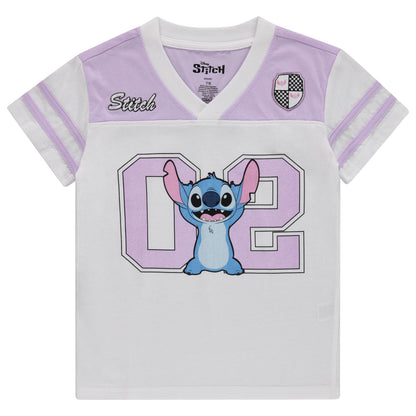 Disney Girls Lilo and Stitch Embroidered Soccer Jersey and Shorts Clothing Set- Little and Big Girls Sizes 4-16