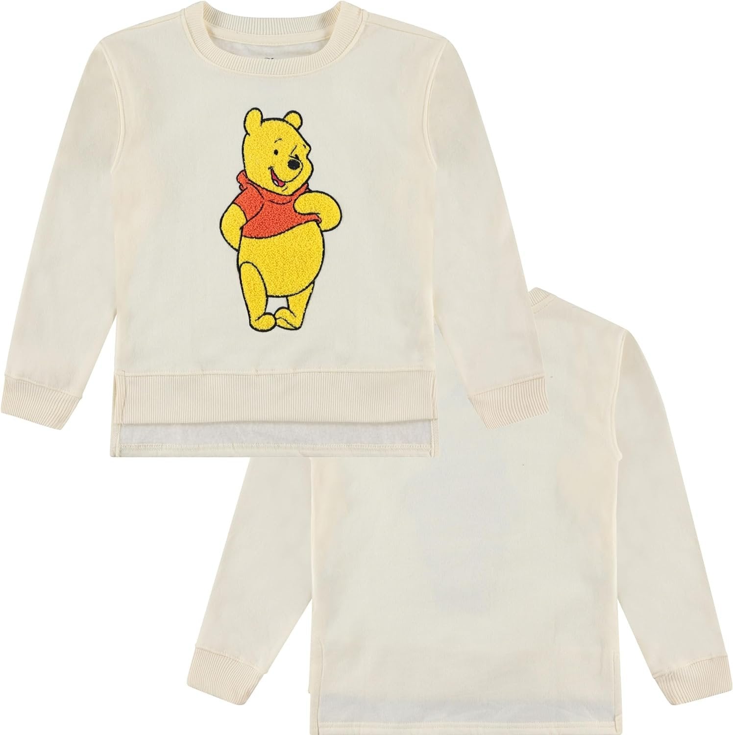 DISNEY Winnie the Pooh Girls Pullover Sweatshirt with Chenille Patch - Big Girls Sizes 7-16