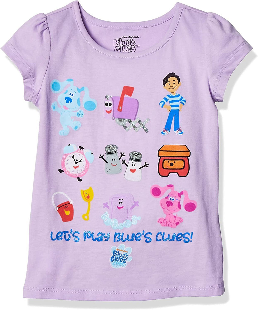 Nickelodeon Blue's Clues & You Character Toddler Girl Short Sleeve Tee-Blue, Josh, Magenta