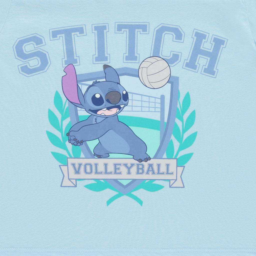 Disney Lilo and Stitch Girls Short Sleeve T-Shirt- Stitch Girls Volleyball Graphic Tee Sizes 4-16