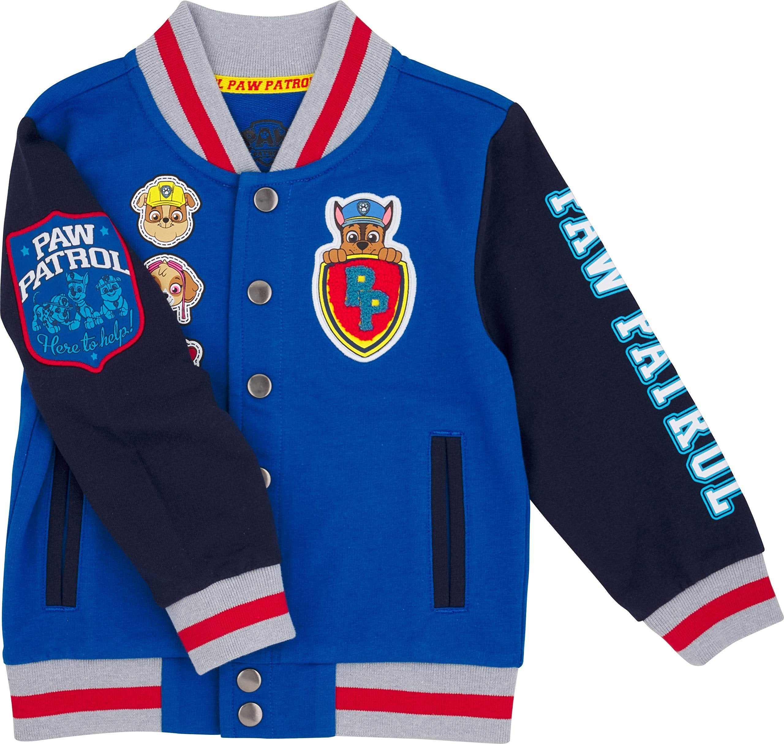 Paw Patrol Toddler Varsity Jacket and Graphic T-Shirt Set, Officially Licensed 2T–5T