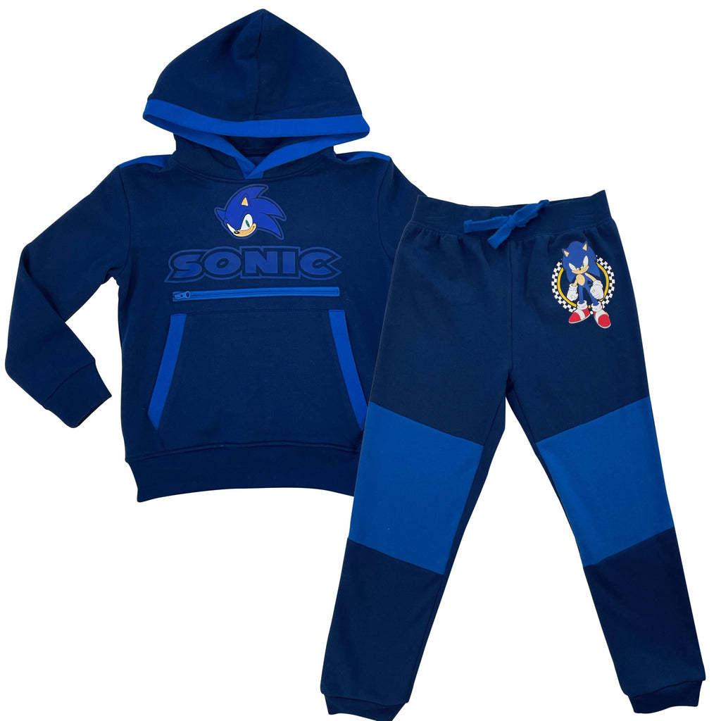 Sonic The Hedgehog Boys Graphic Hoodie and Jogger Pants 2-Piece Outfit Set- Sizes 4-20